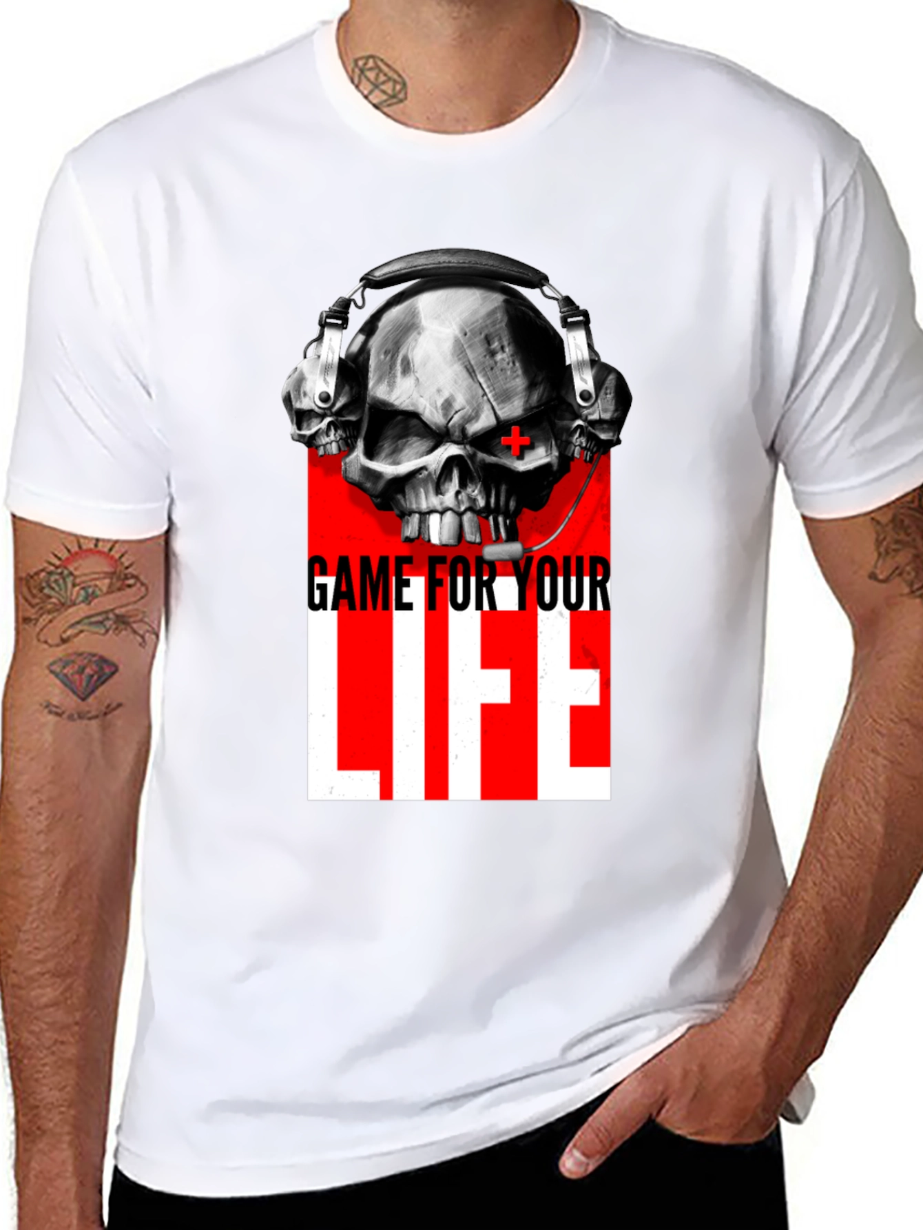 Game For Your Life Skull Graphic Tee