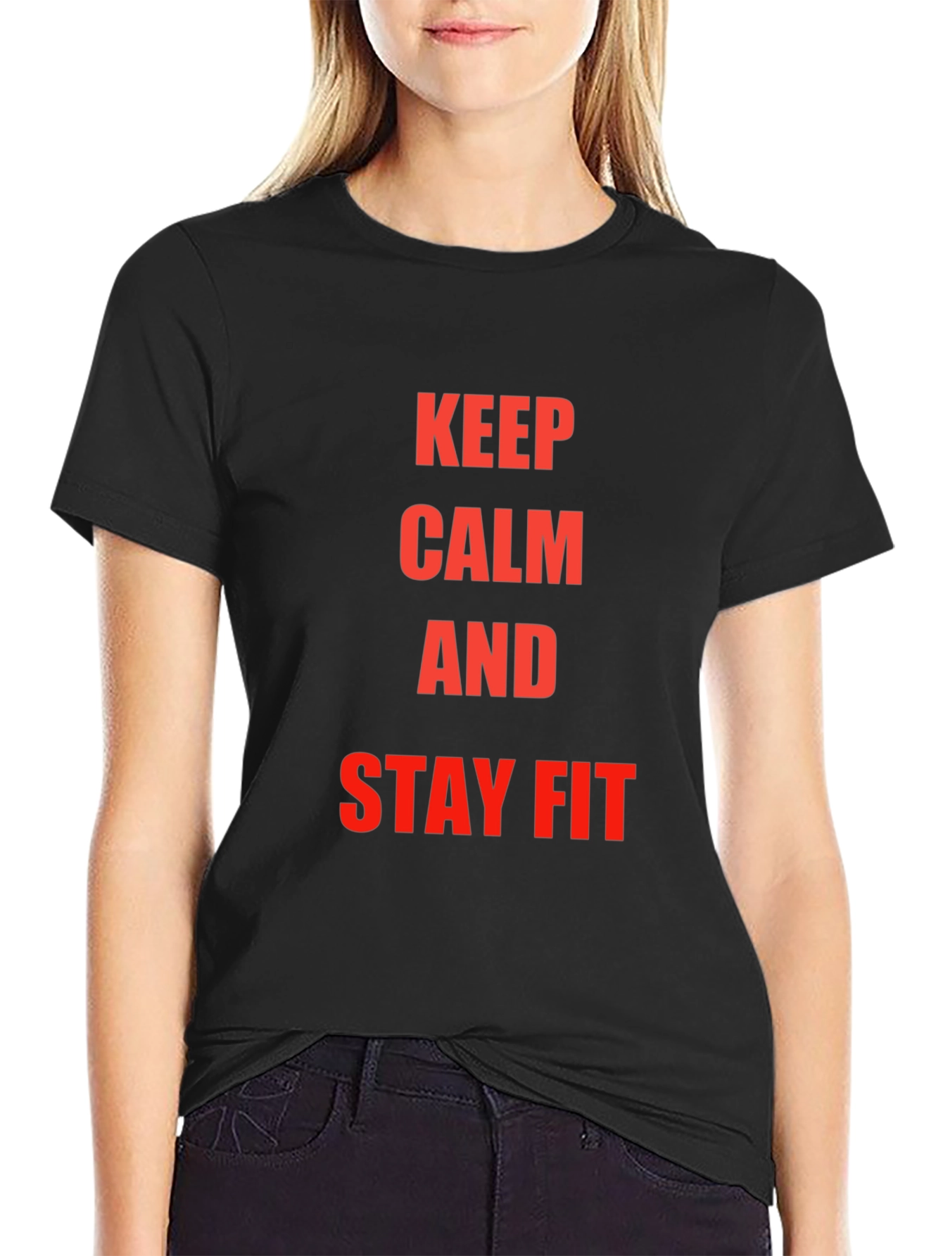 Keep Calm and Stay Fit Black T-Shirt