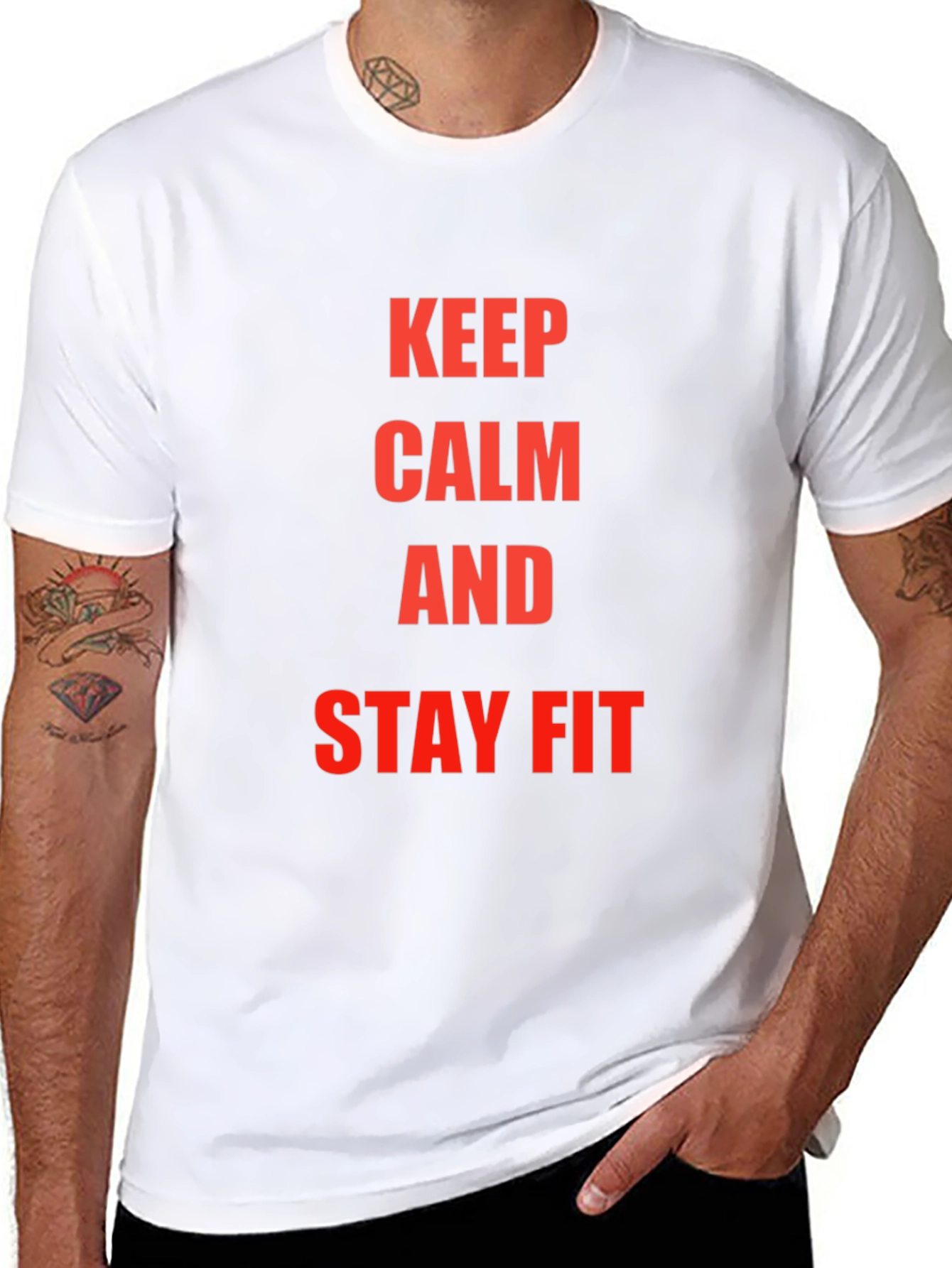 Keep Calm and Stay Fit Black T-Shirt