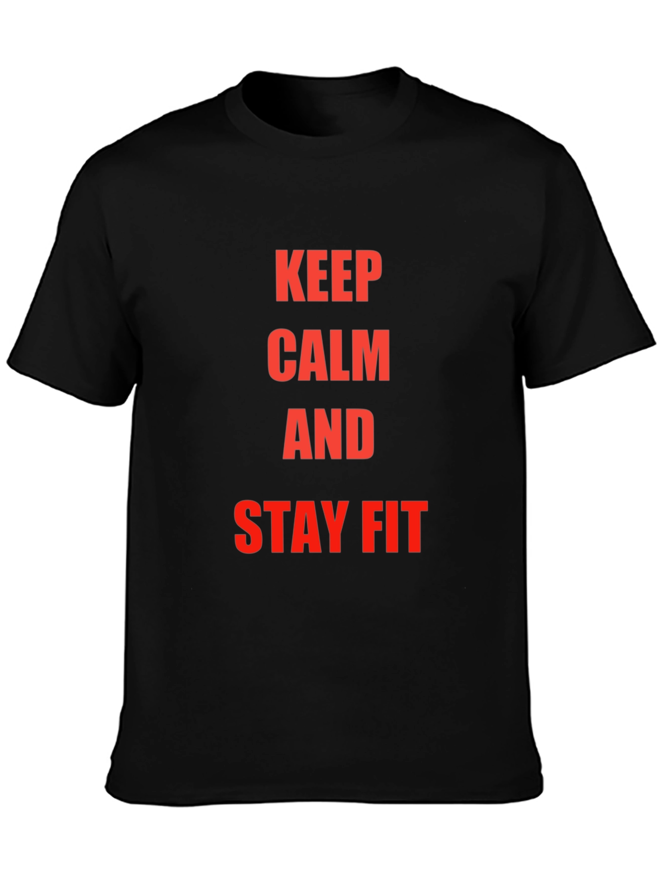 Keep Calm and Stay Fit Black T-Shirt