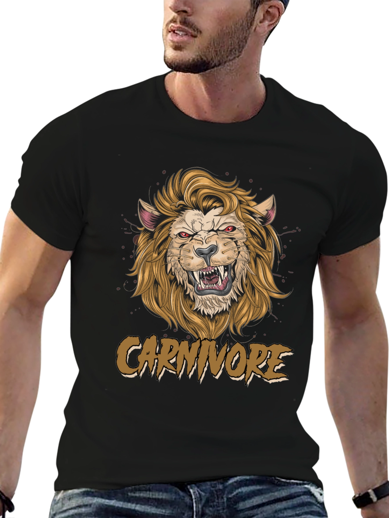 Carnivore Graphic Tee - Fierce Lion Design