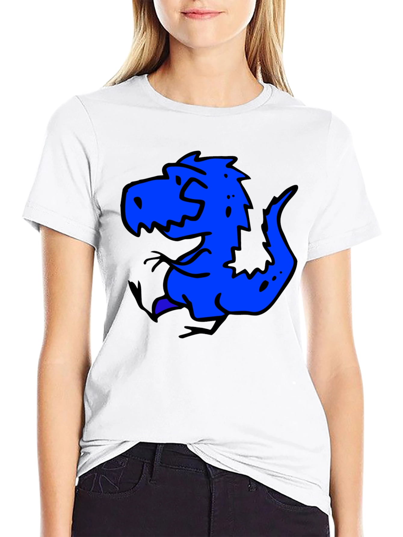 Cartoon Dinosaur Black T-Shirt