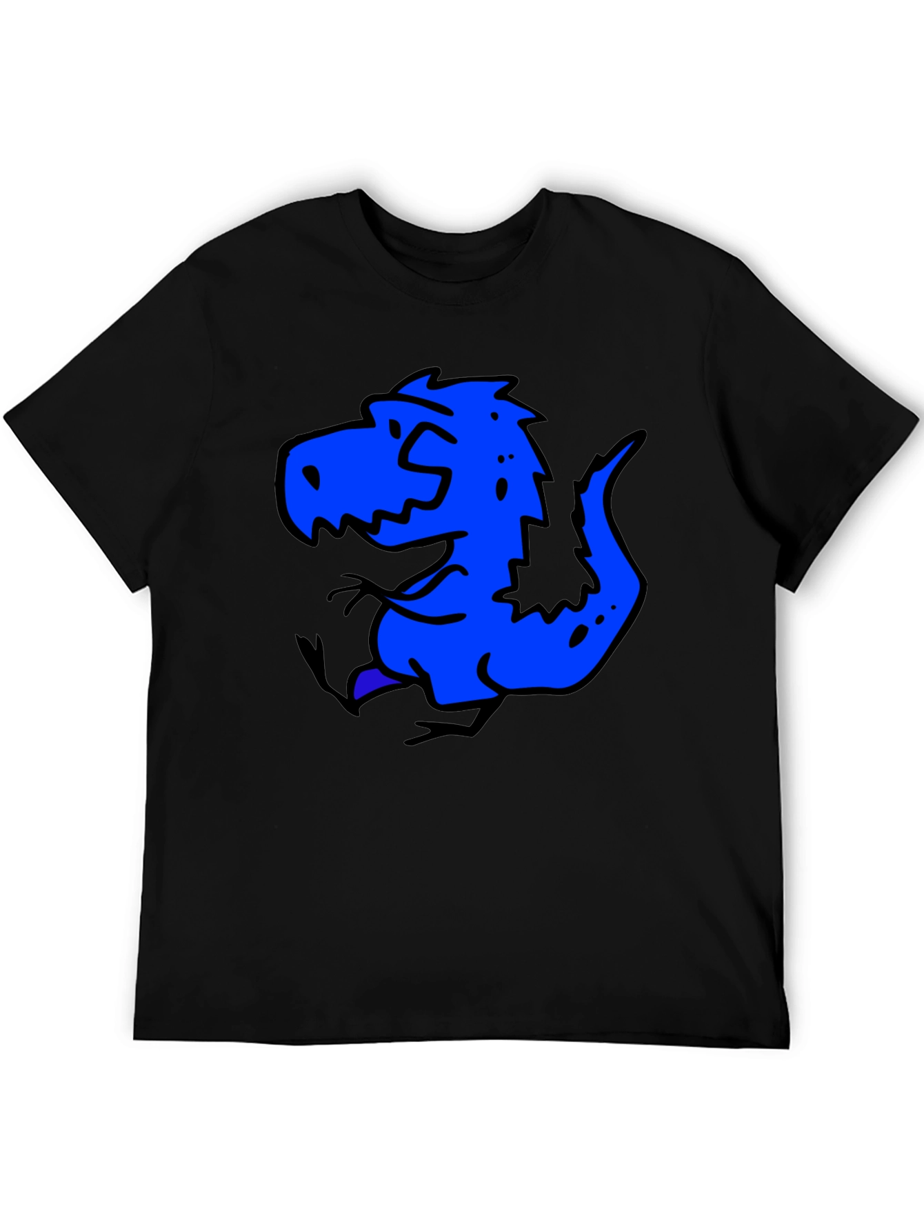 Cartoon Dinosaur Black T-Shirt