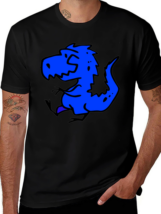 Cartoon Dinosaur Black T-Shirt