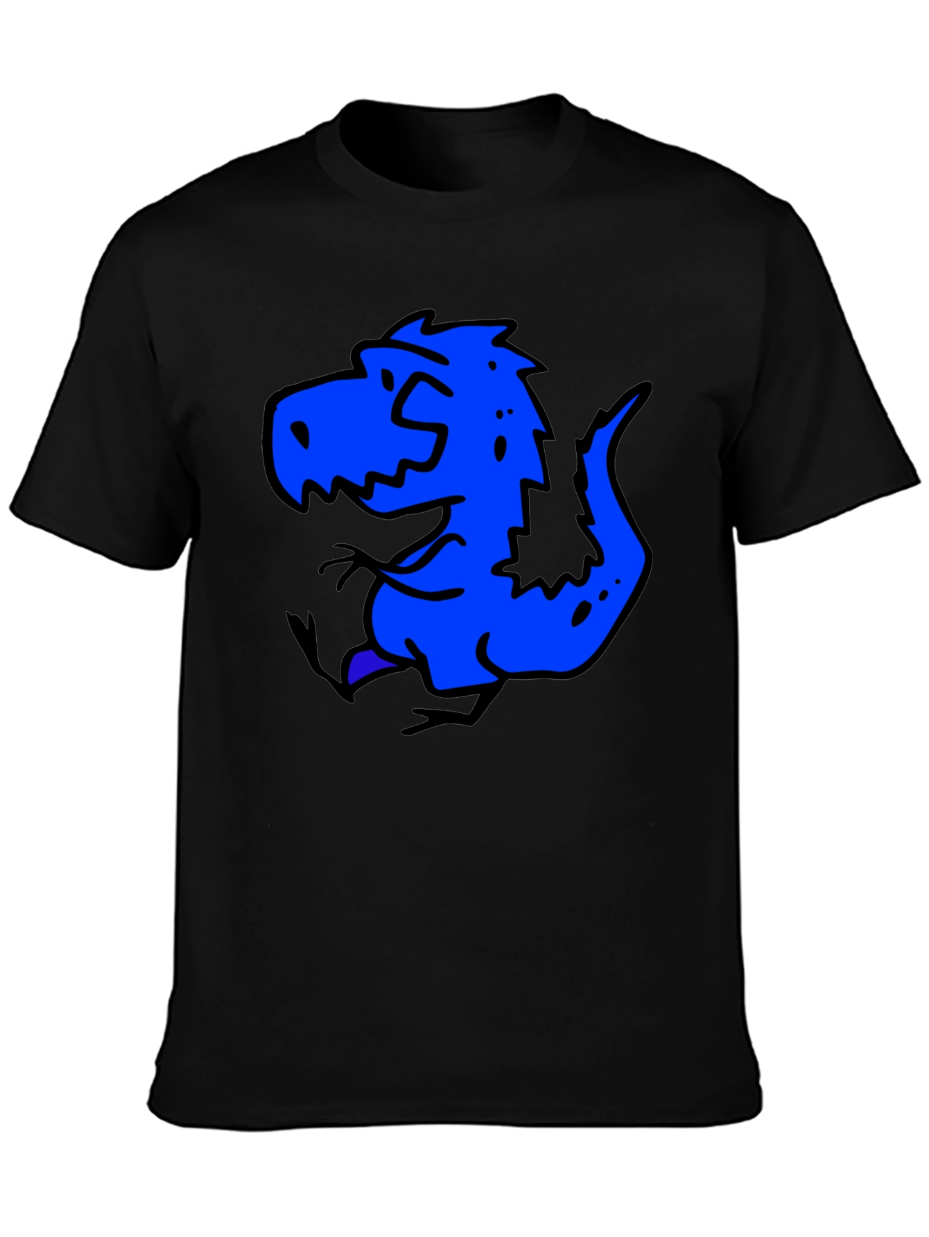 Cartoon Dinosaur Black T-Shirt