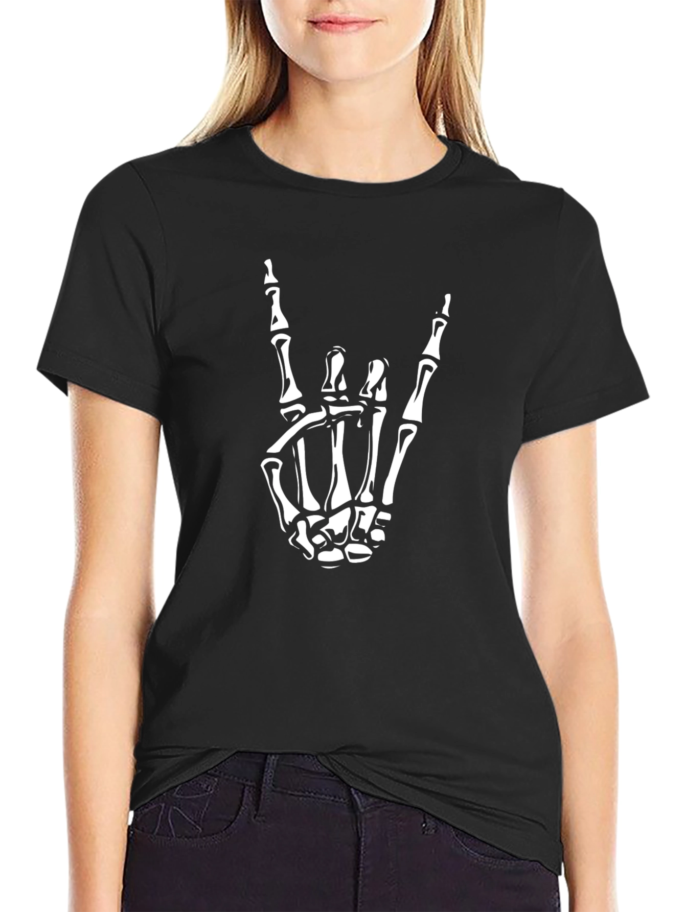 Rock On Skeleton Hand T-Shirt