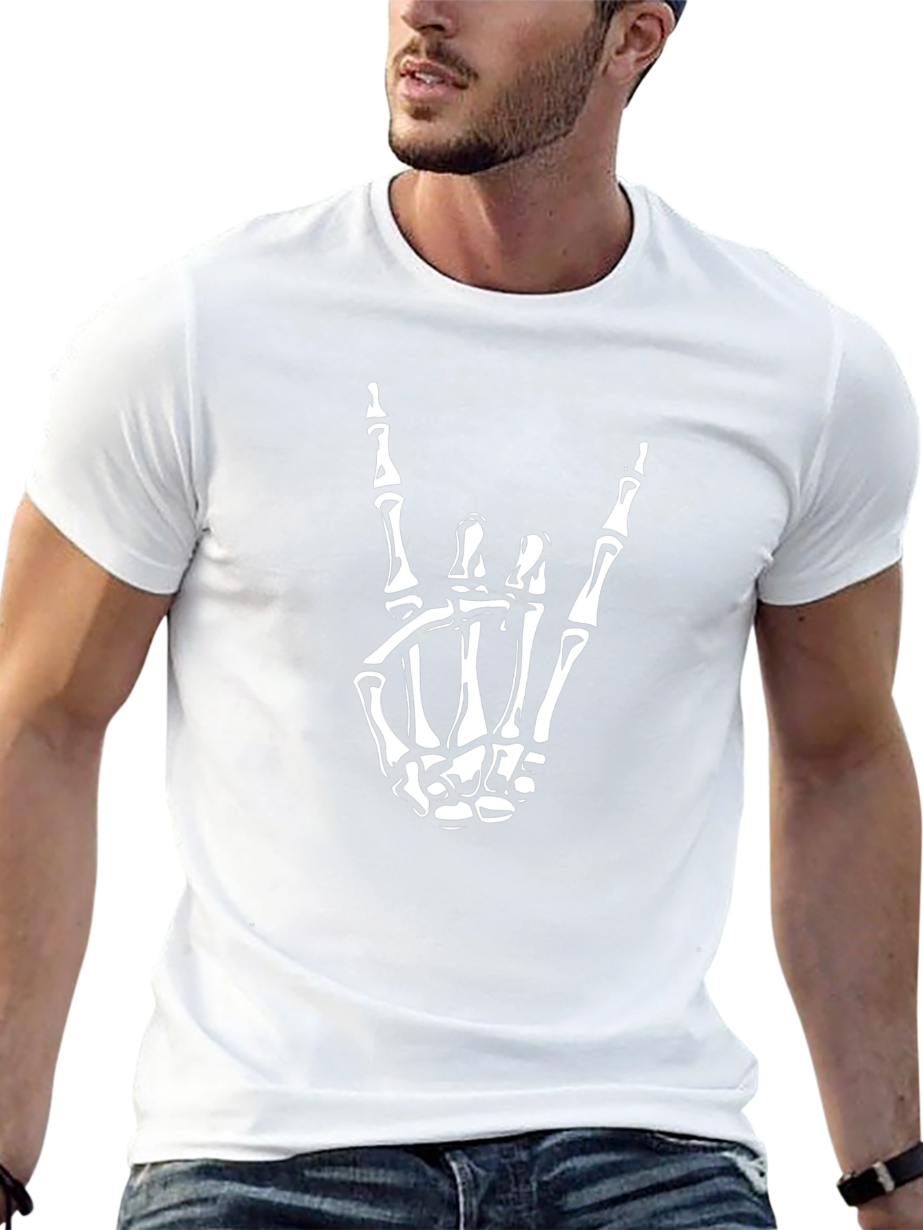 Rock On Skeleton Hand T-Shirt