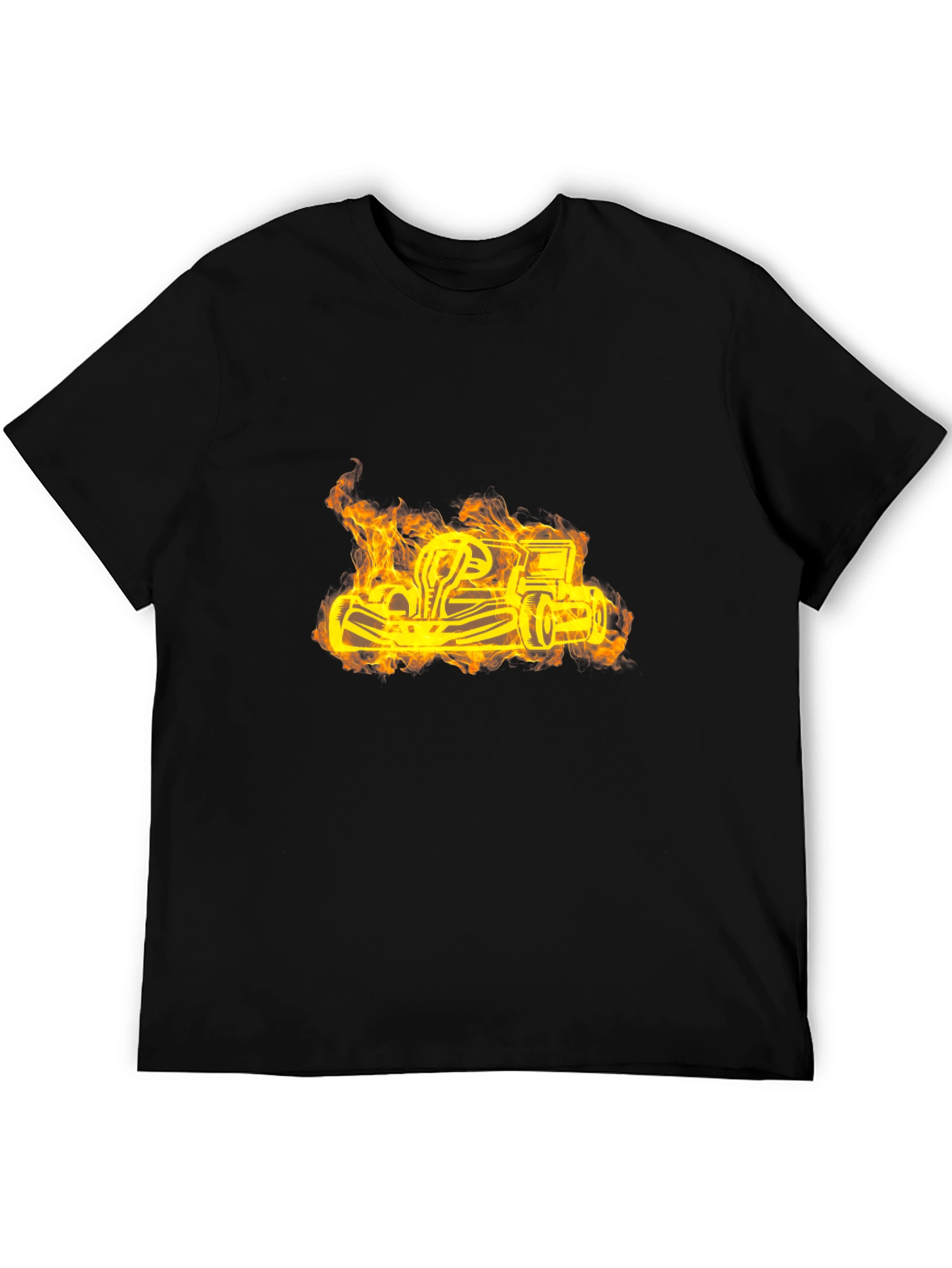 Flaming Go-Kart Black T-Shirt