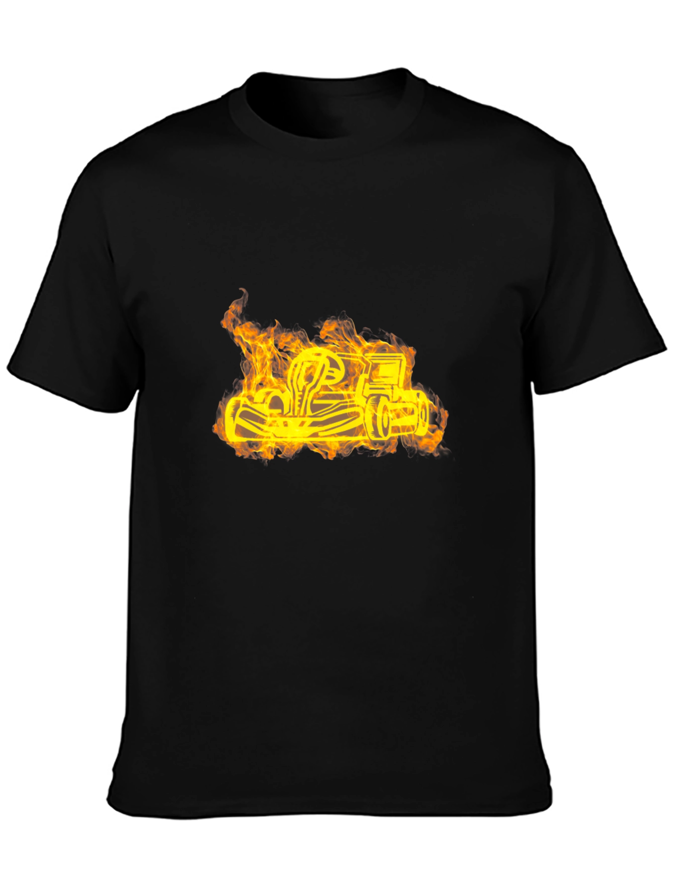 Flaming Go-Kart Black T-Shirt