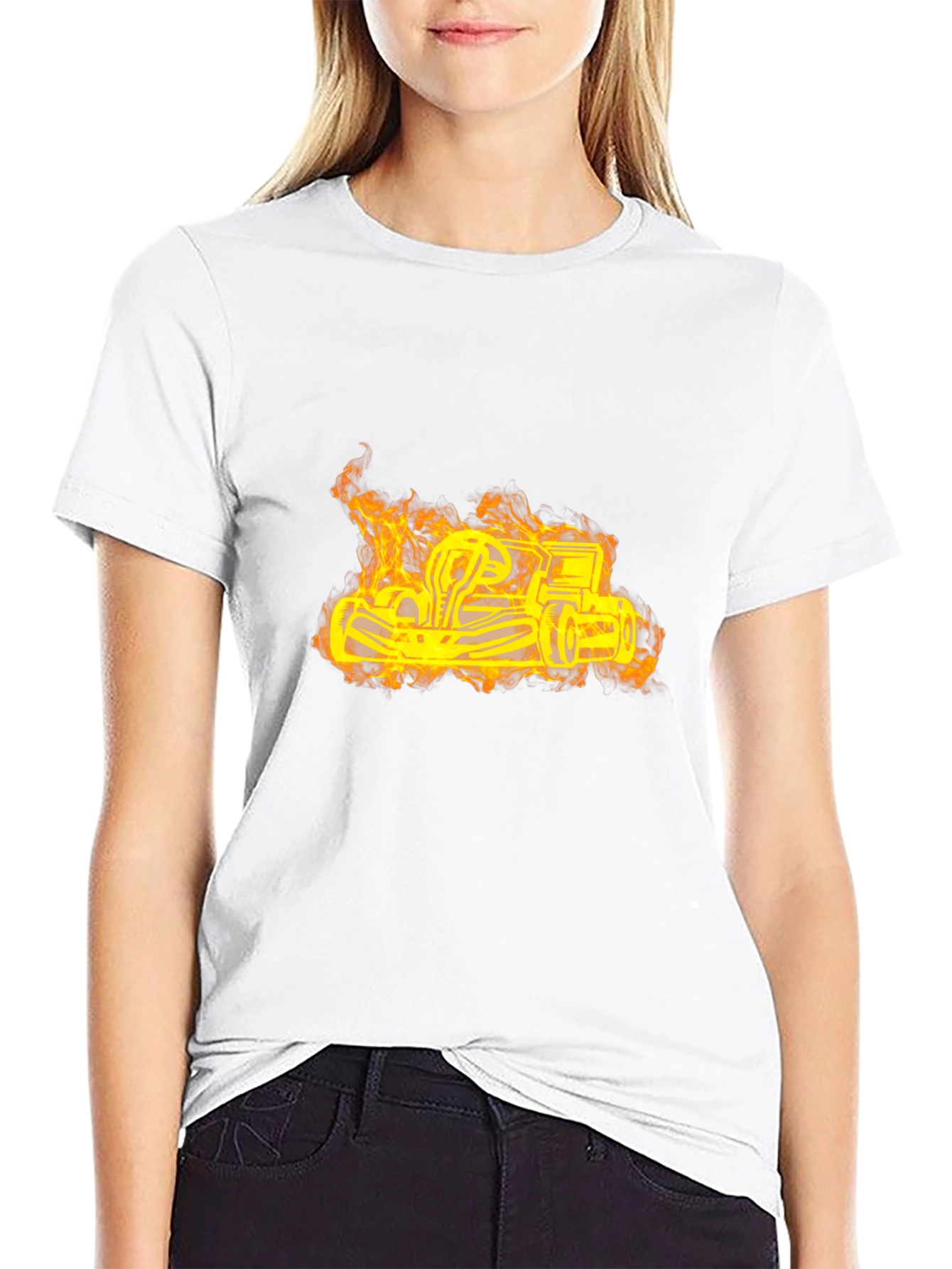 Flaming Go-Kart Black T-Shirt