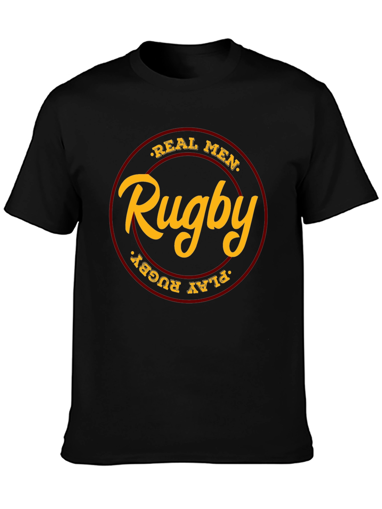 Real Men Play Rugby Black T-Shirt