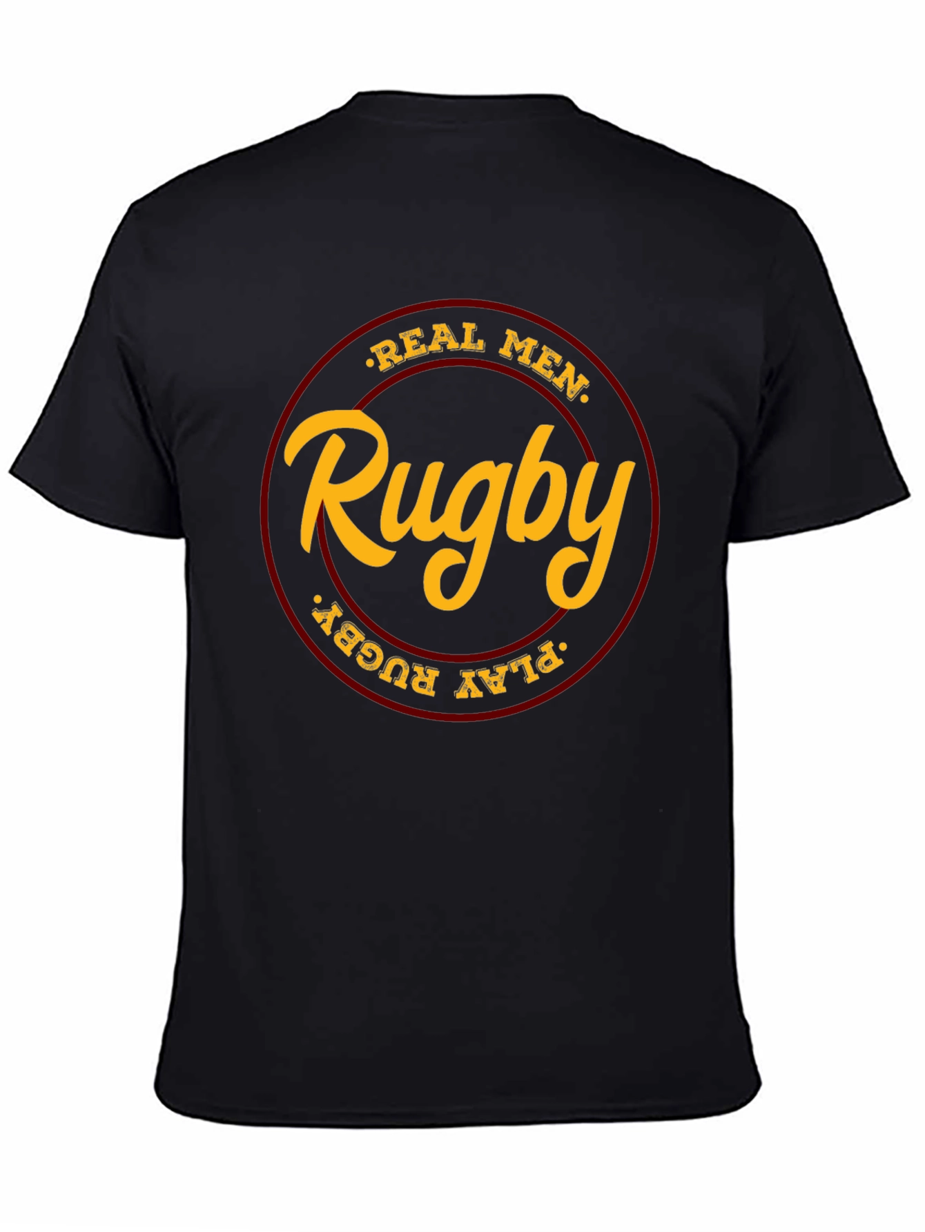 Real Men Play Rugby Black T-Shirt