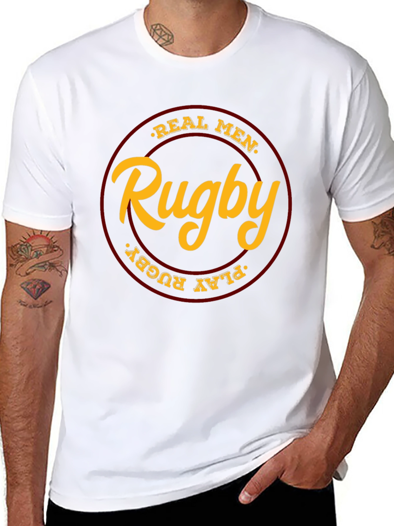 Real Men Play Rugby Black T-Shirt