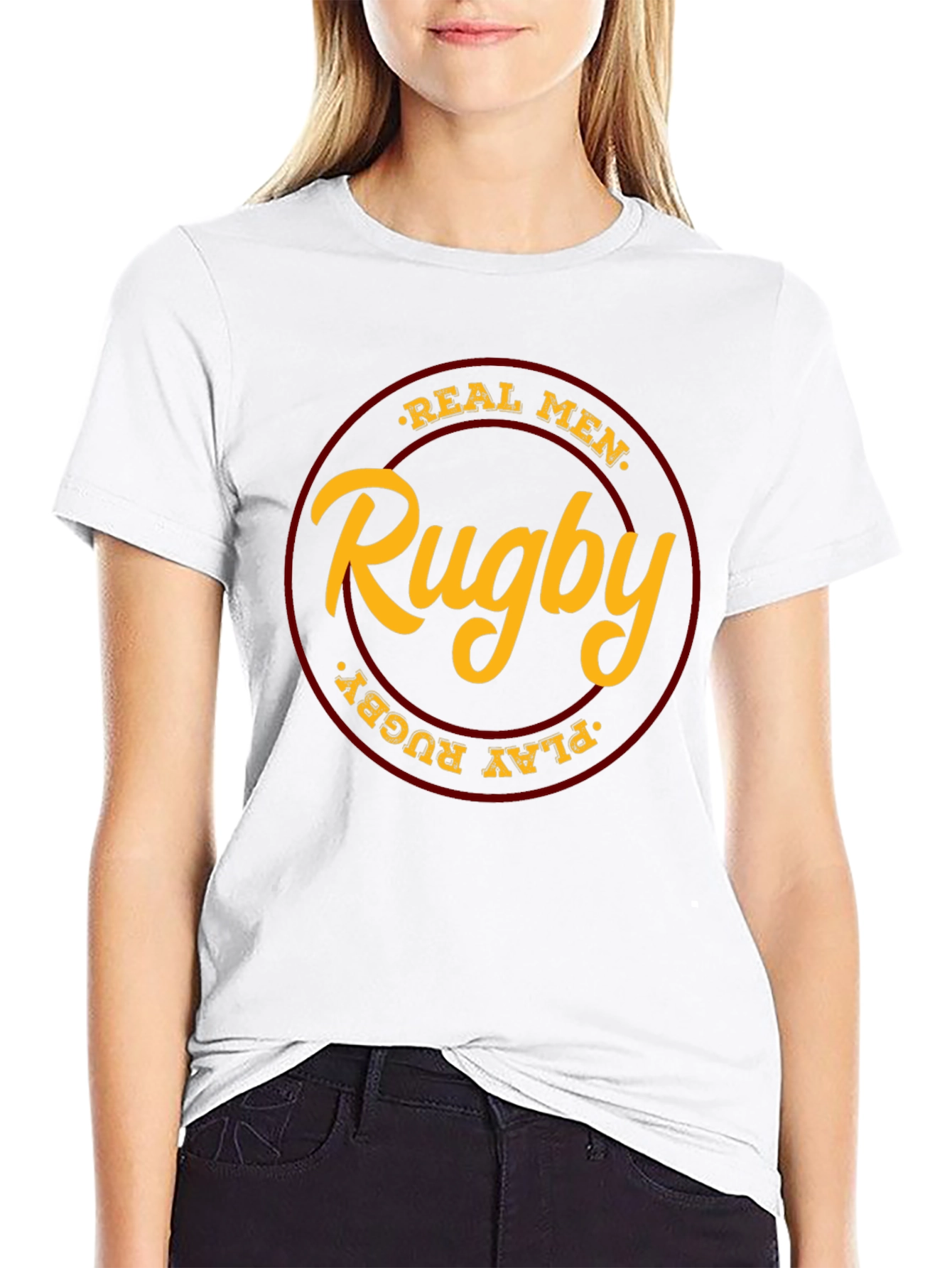 Real Men Play Rugby Black T-Shirt