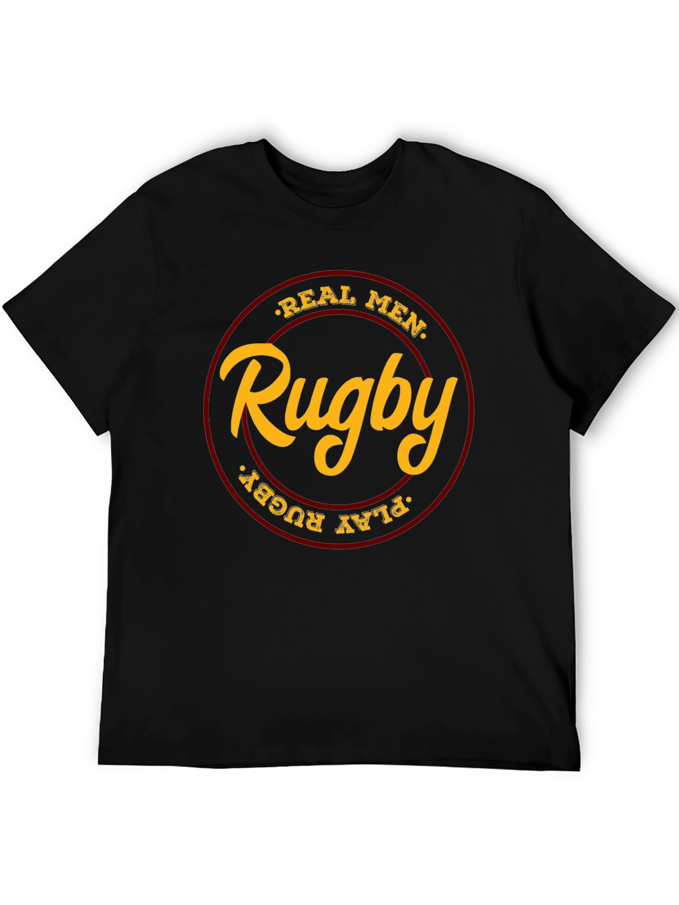 Real Men Play Rugby Black T-Shirt