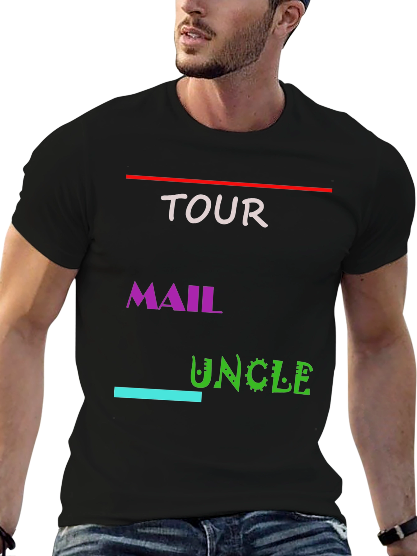 Tour Mail Uncle Graphic Tee - Black