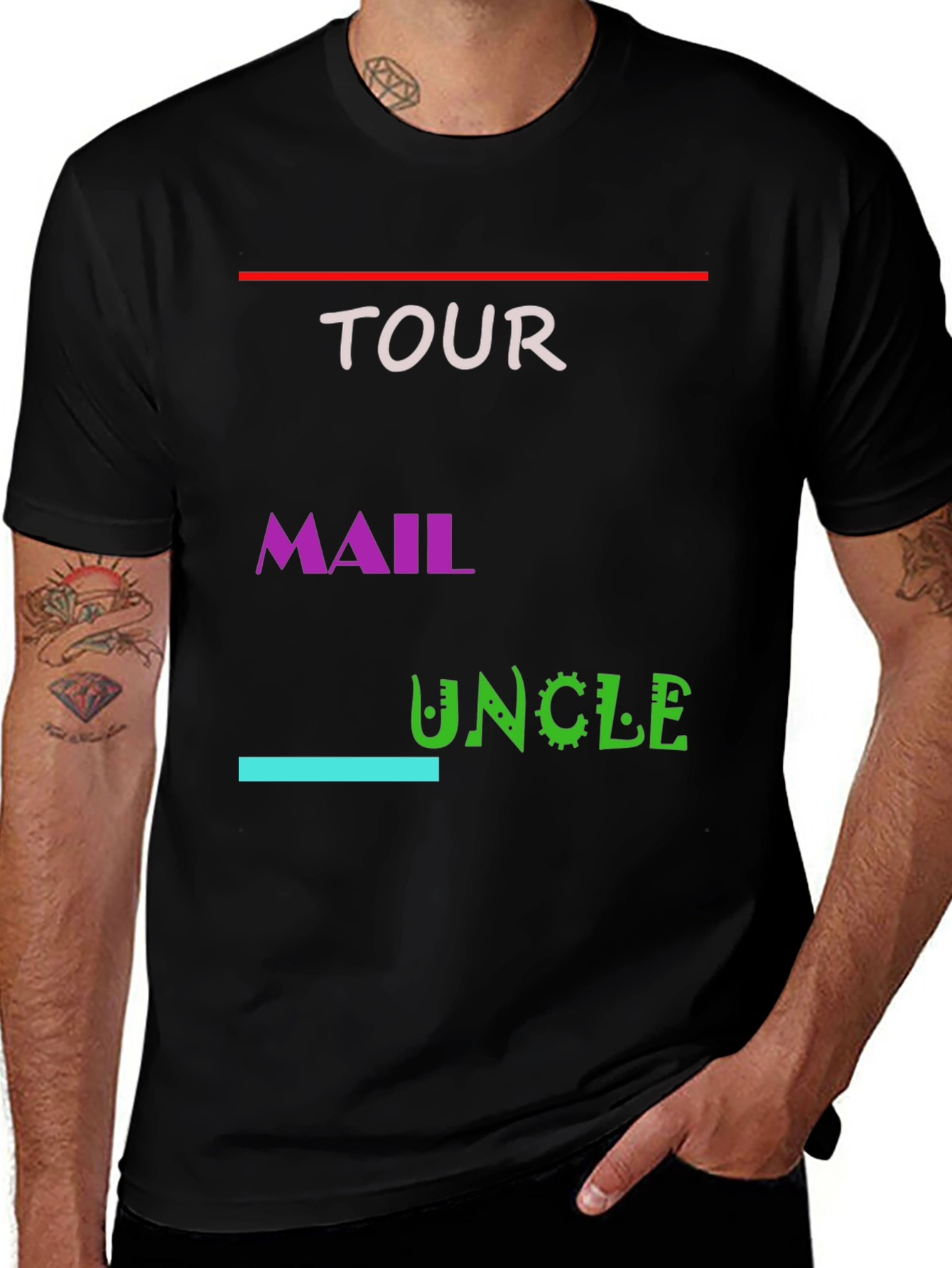 Tour Mail Uncle Graphic Tee - Black