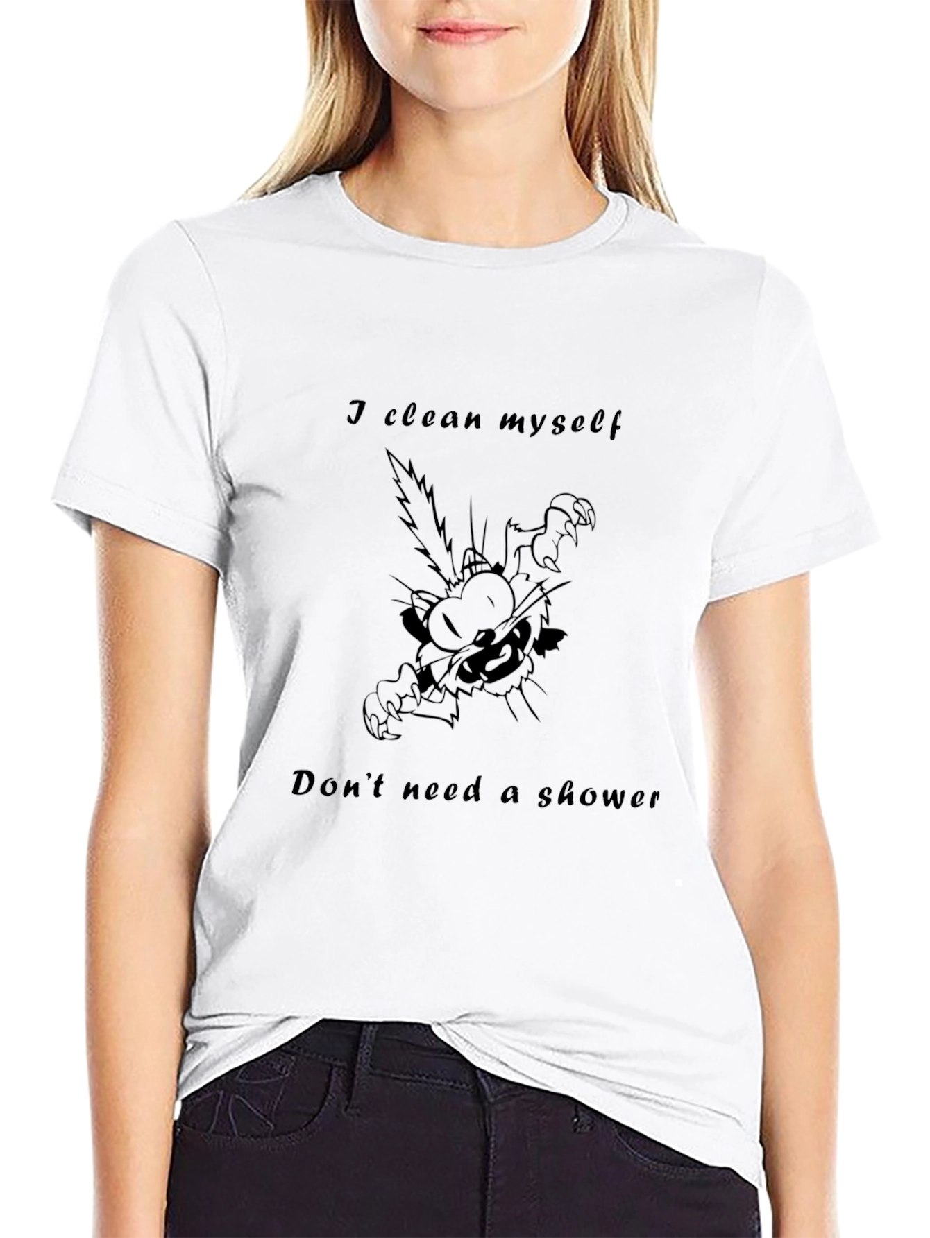 I Clean Myself Black Graphic Tee