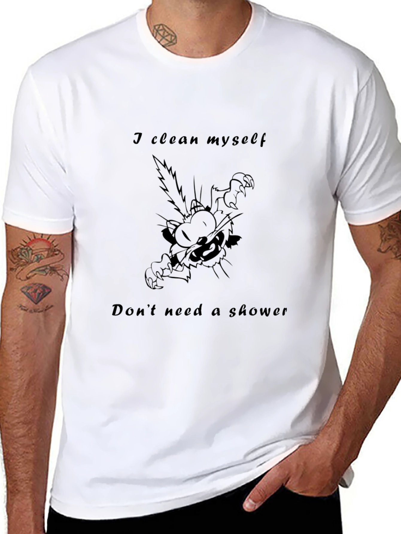 I Clean Myself Black Graphic Tee