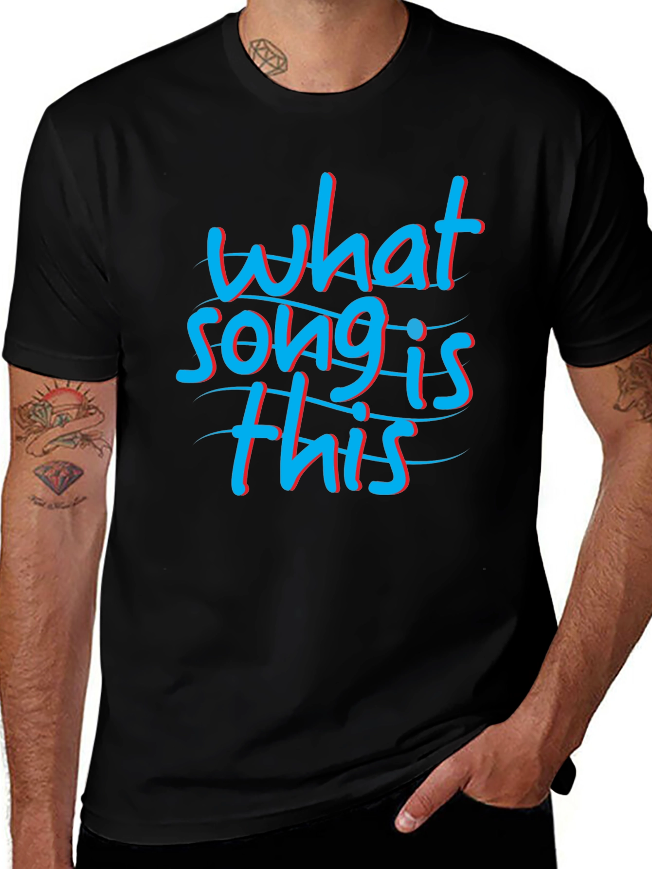 What Song is This Black Graphic Tee Shirt