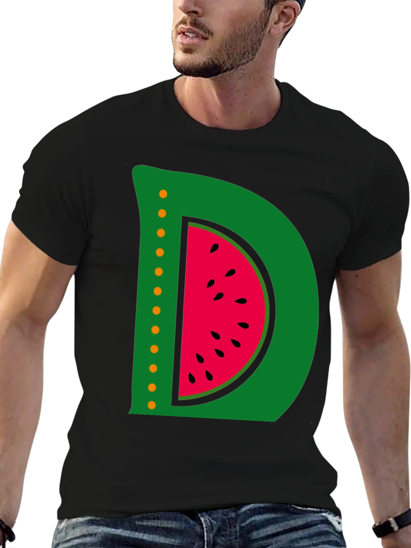 Watermelon Letter D Graphic T-Shirt