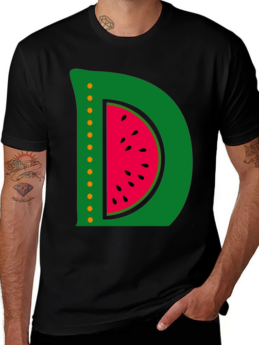 Watermelon Letter D Graphic T-Shirt