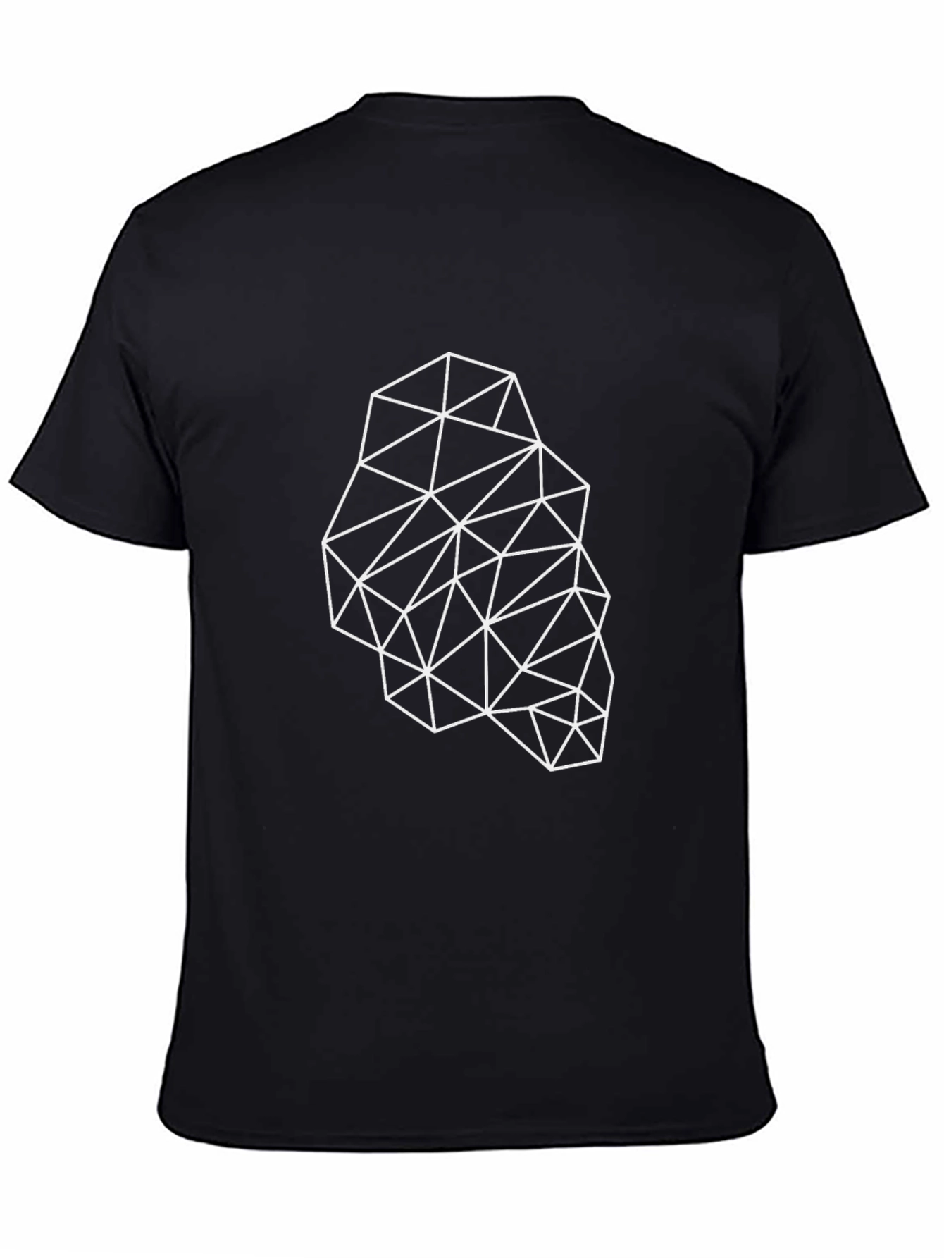 Geometric Triangle Pattern Black T-Shirt