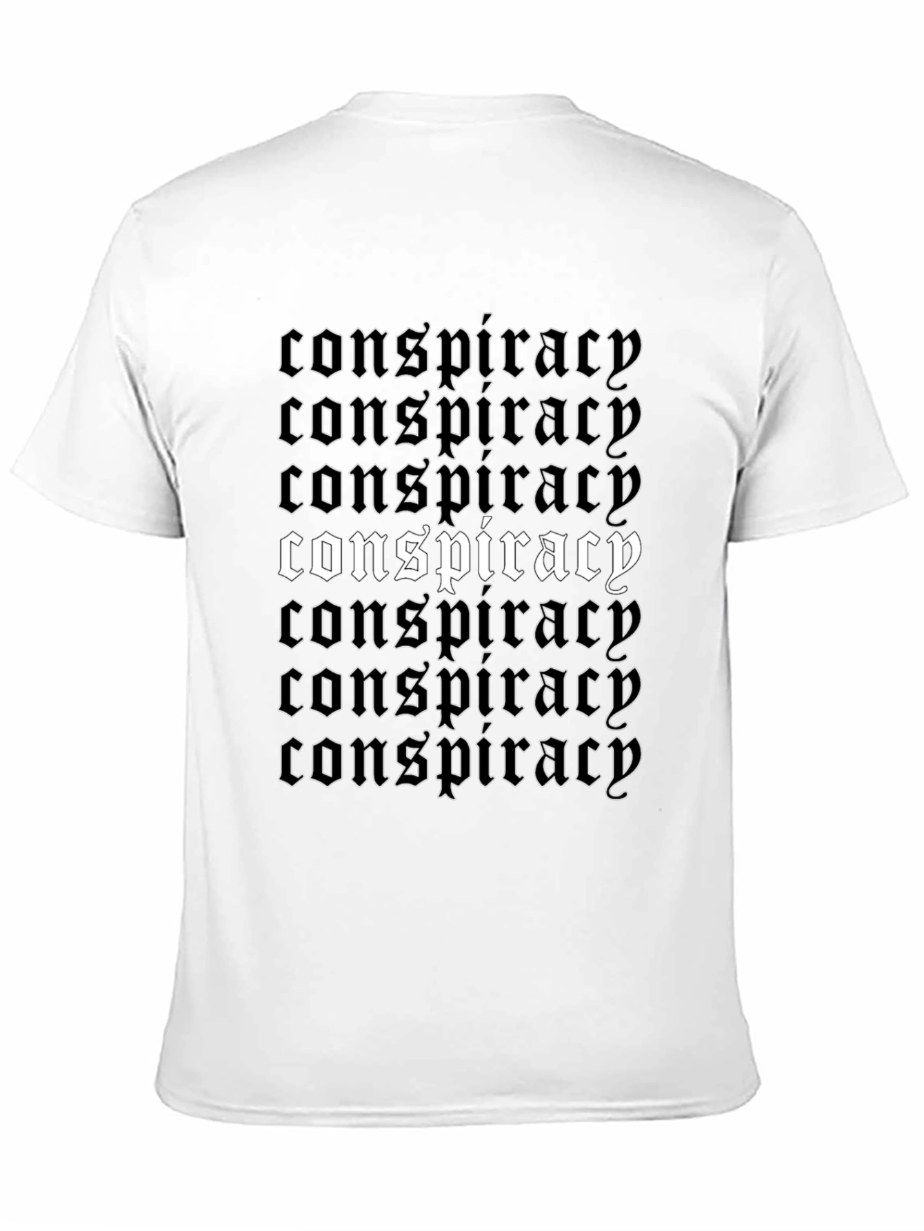 Conspiracy T-Shirt - Gothic Font Design