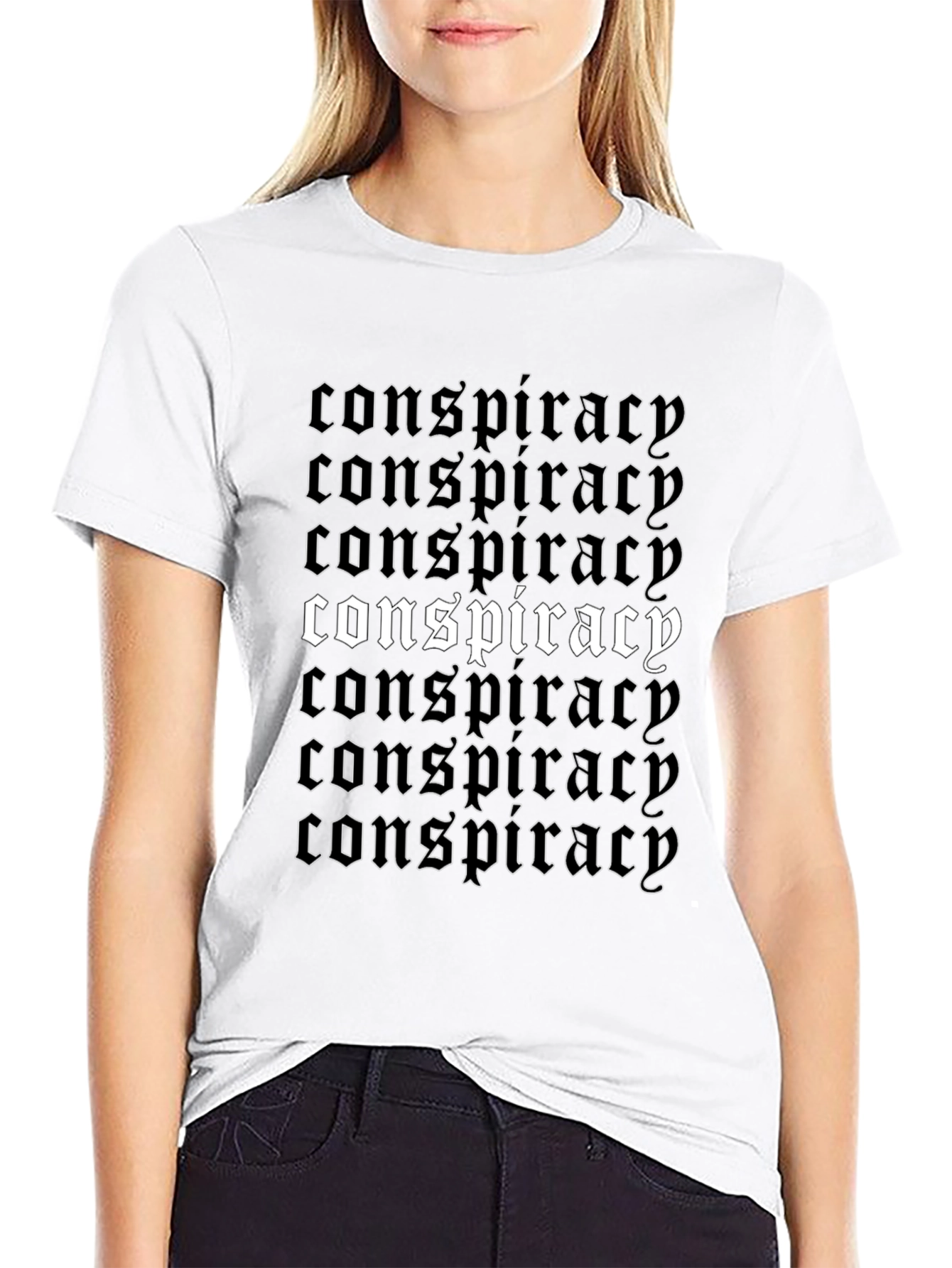 Conspiracy T-Shirt - Gothic Font Design