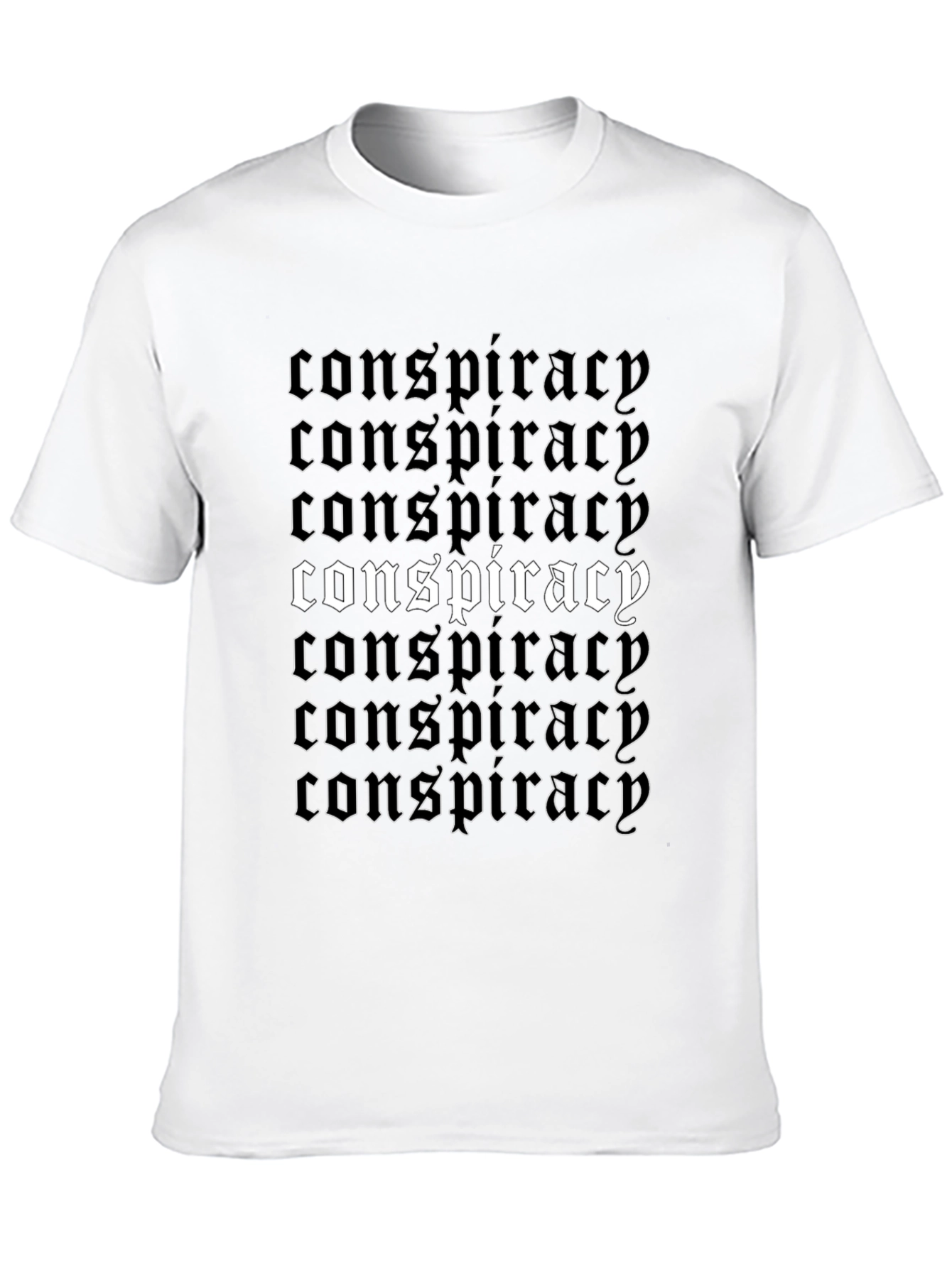 Conspiracy T-Shirt - Gothic Font Design