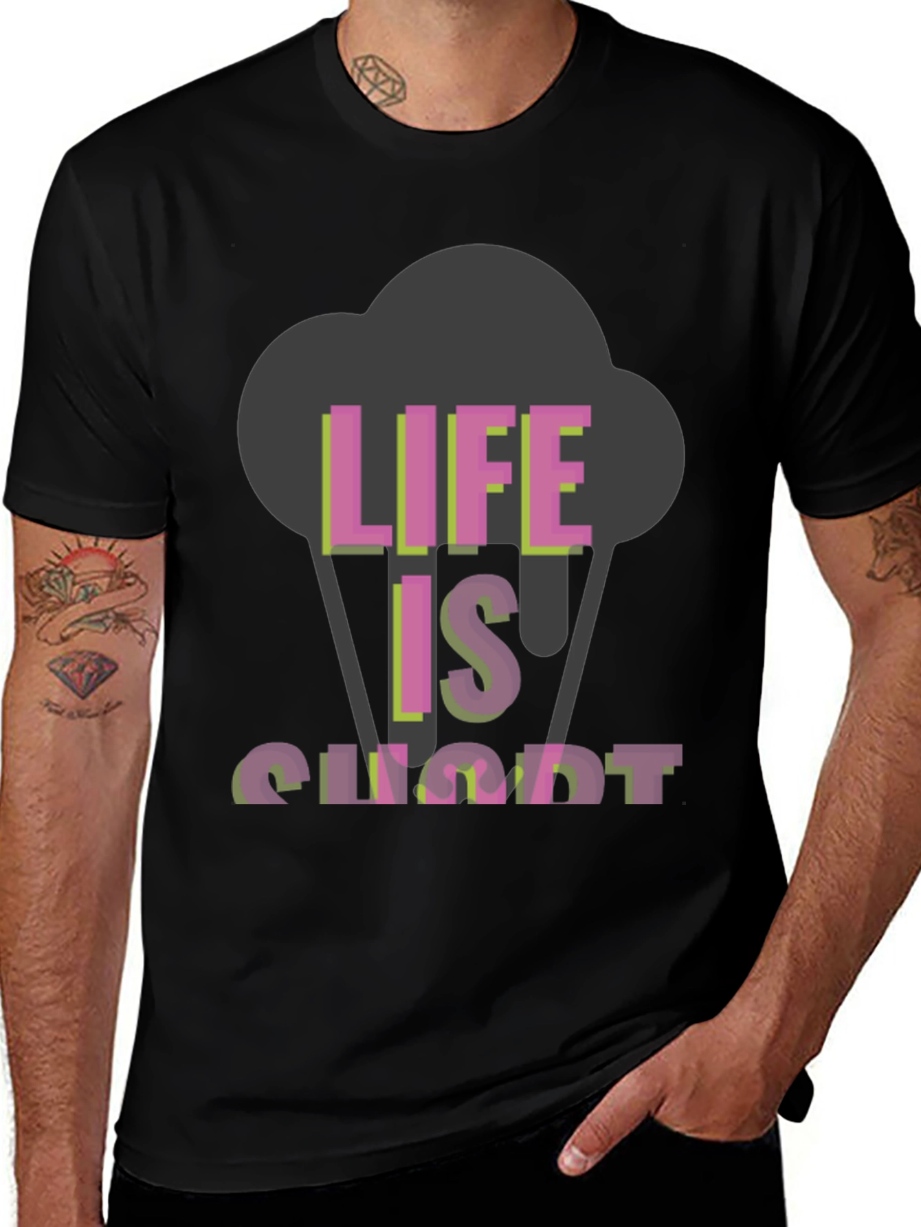 Life Is Short Graphic Tee - Black