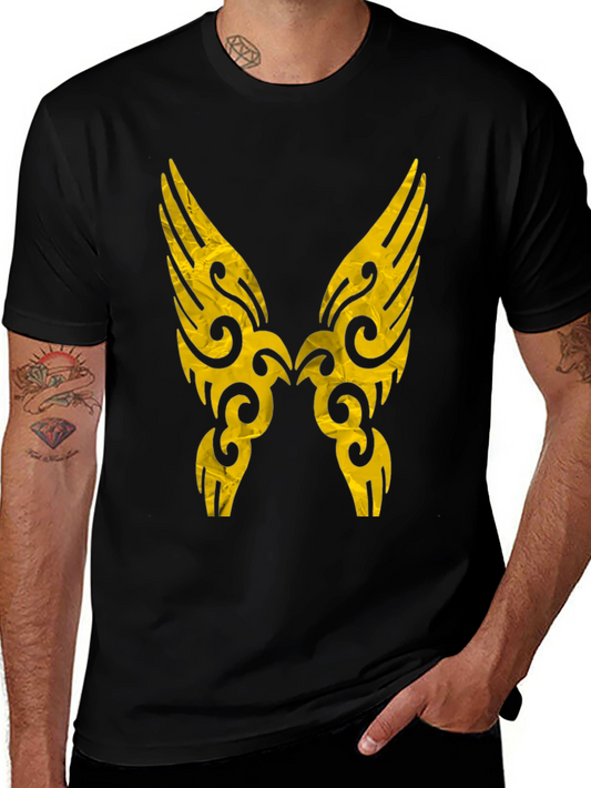 Tribal Wings Graphic Print Black Tee