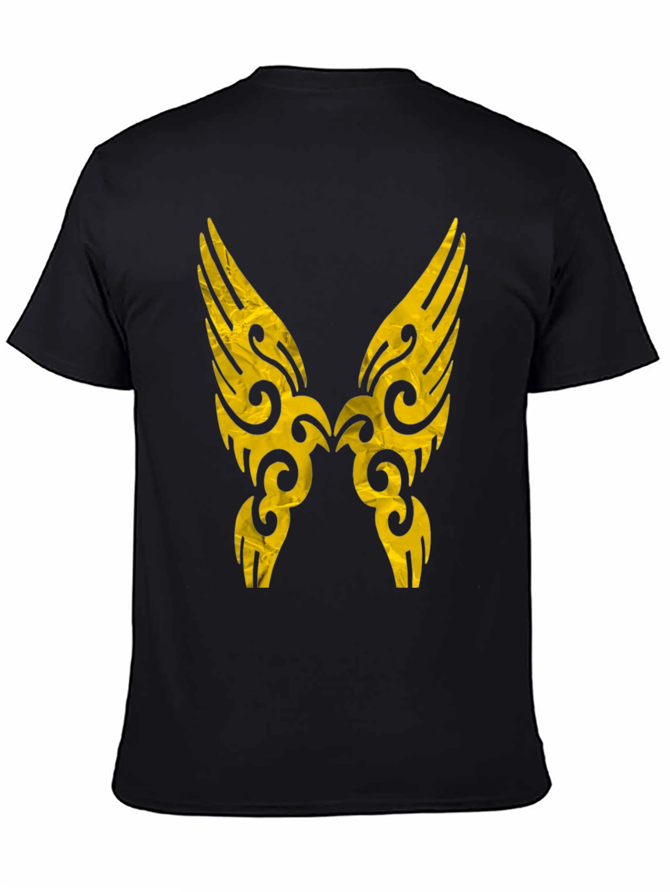 Tribal Wings Graphic Print Black Tee