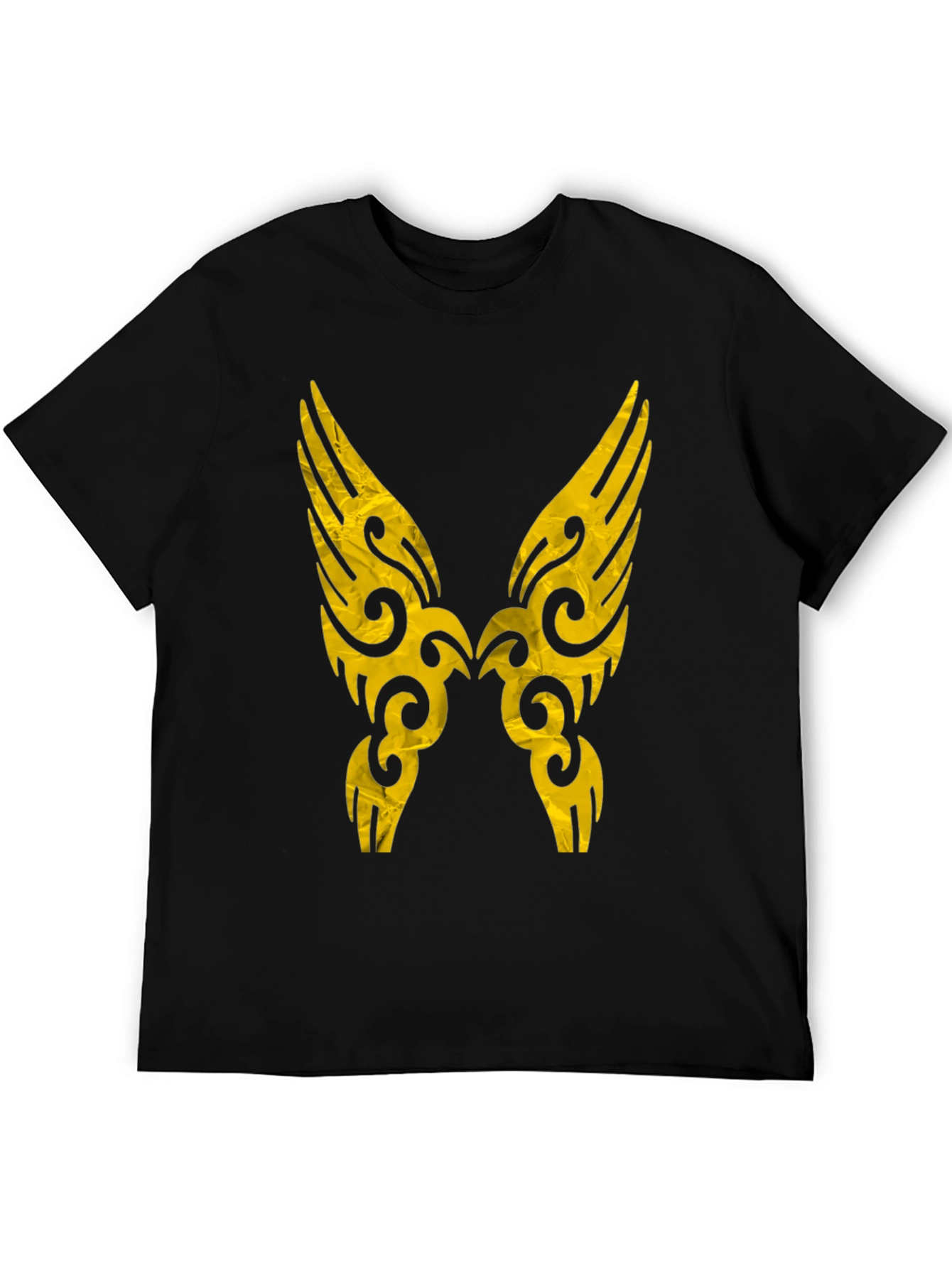 Tribal Wings Graphic Print Black Tee