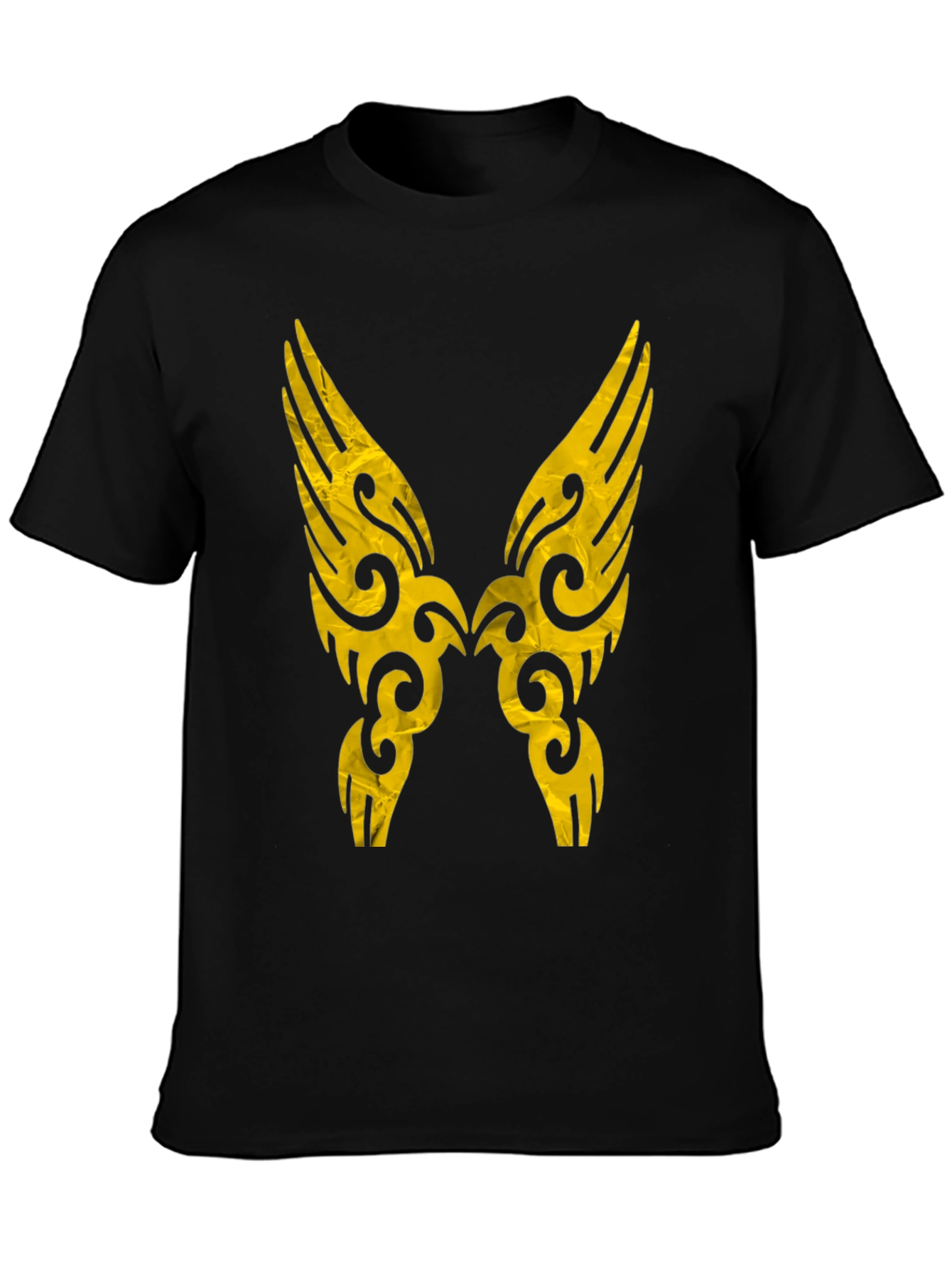 Tribal Wings Graphic Print Black Tee
