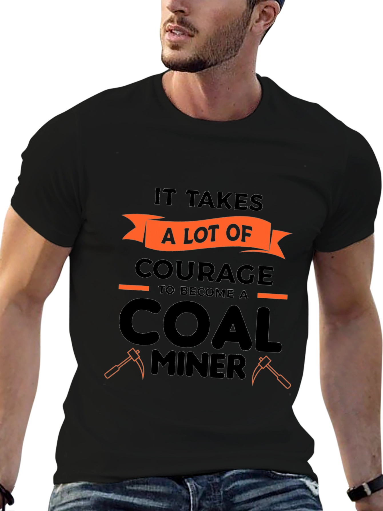 Courage Coal Miner Graphic Tee - Black