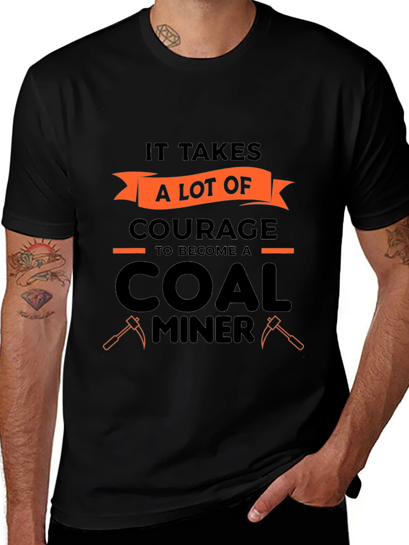 Courage Coal Miner Graphic Tee - Black
