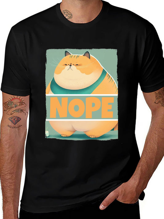 Nope Cat Graphic T-Shirt - Funny Feline Tee