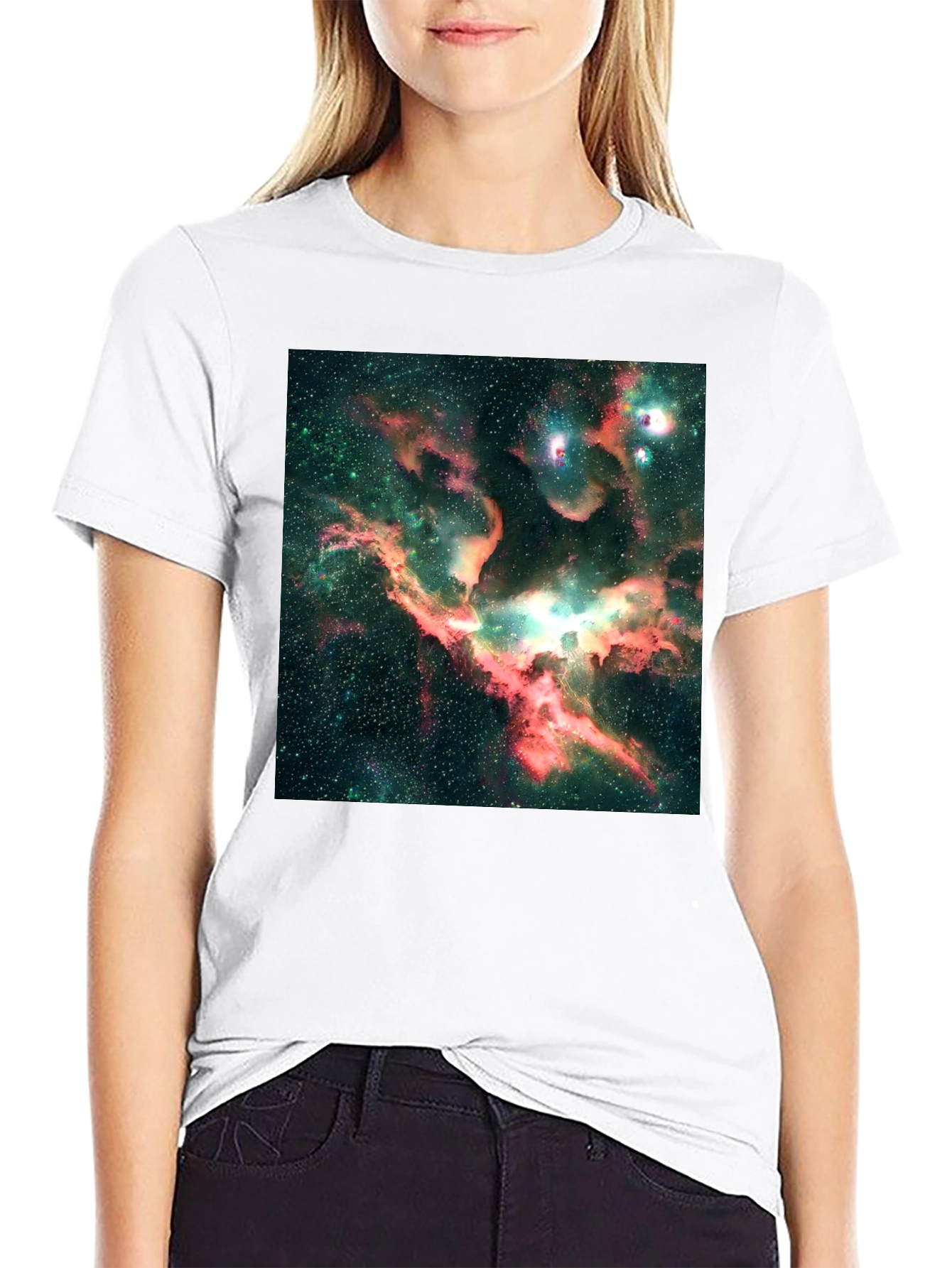 Nebula Print Black T-Shirt - Galaxy Design Tee