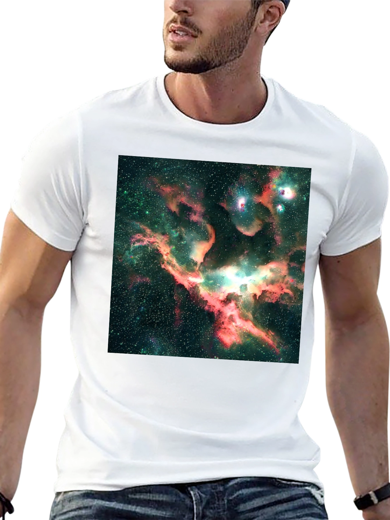Nebula Print Black T-Shirt - Galaxy Design Tee