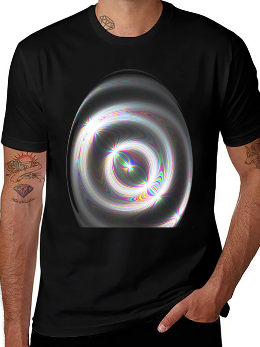 Abstract Swirl Graphic Black T-Shirt