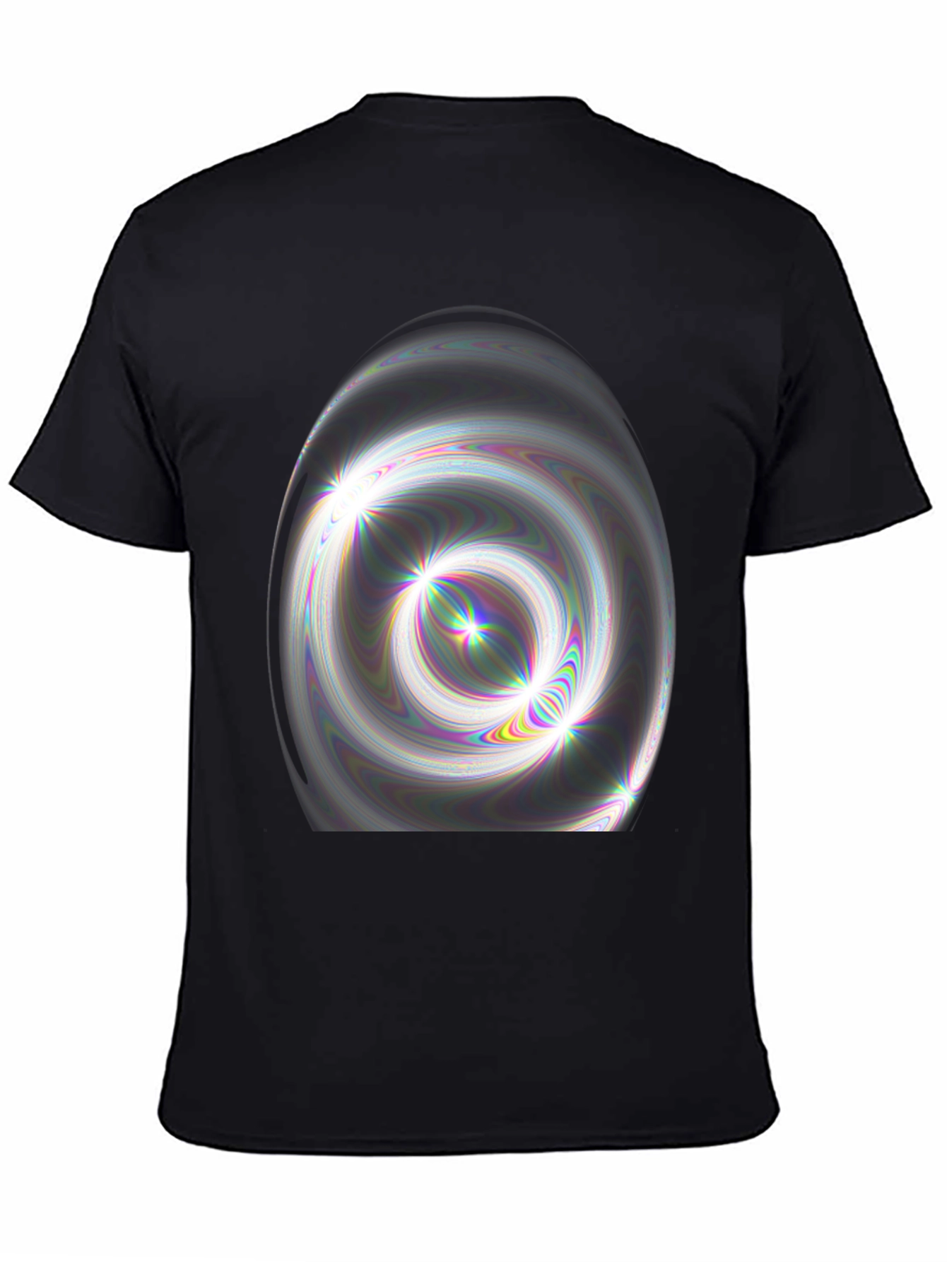 Abstract Swirl Graphic Black T-Shirt