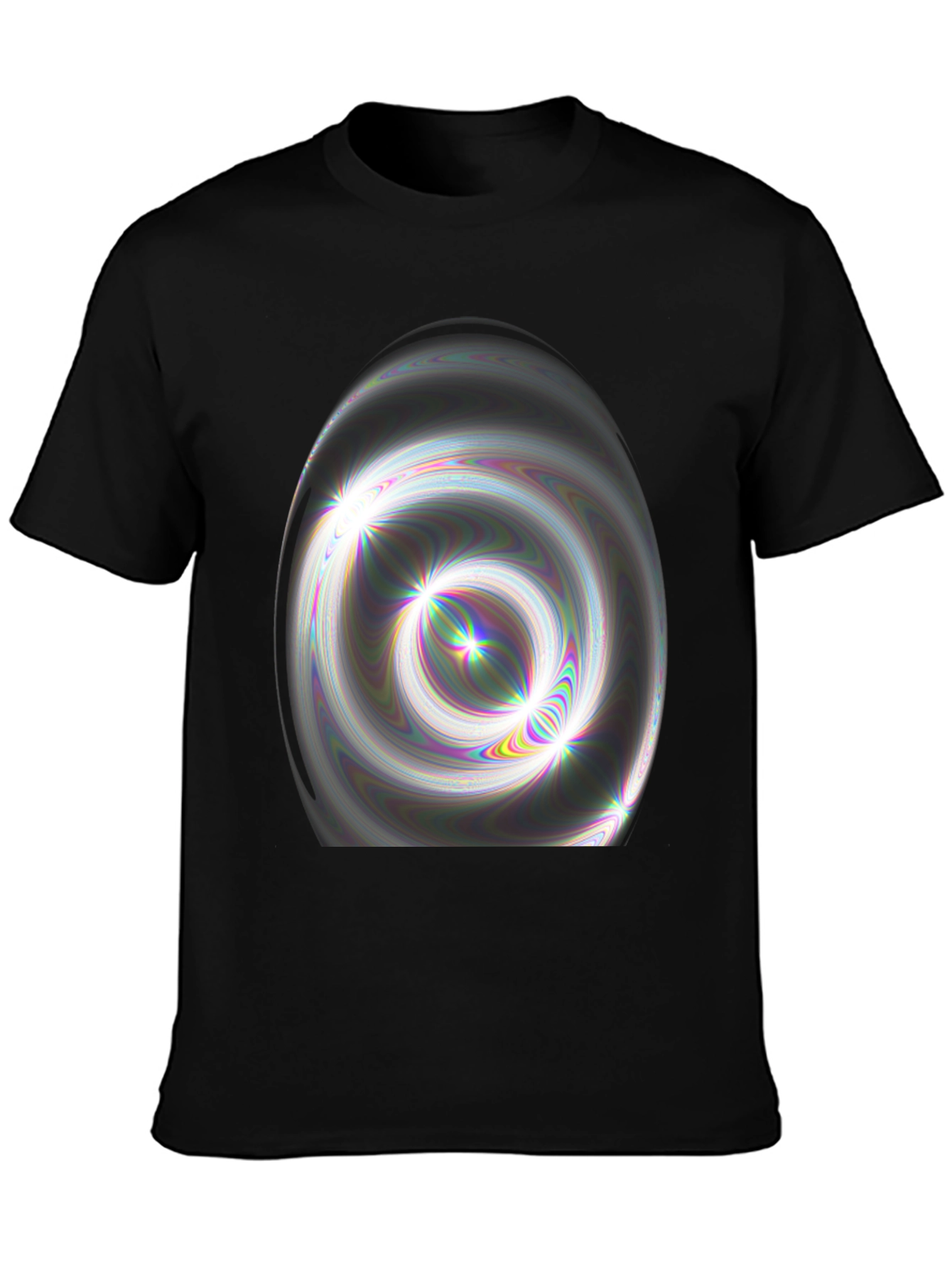Abstract Swirl Graphic Black T-Shirt