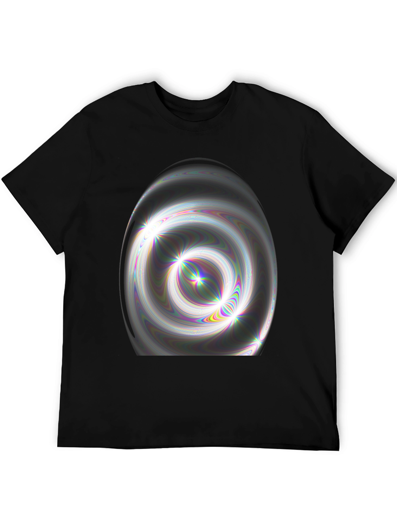 Abstract Swirl Graphic Black T-Shirt