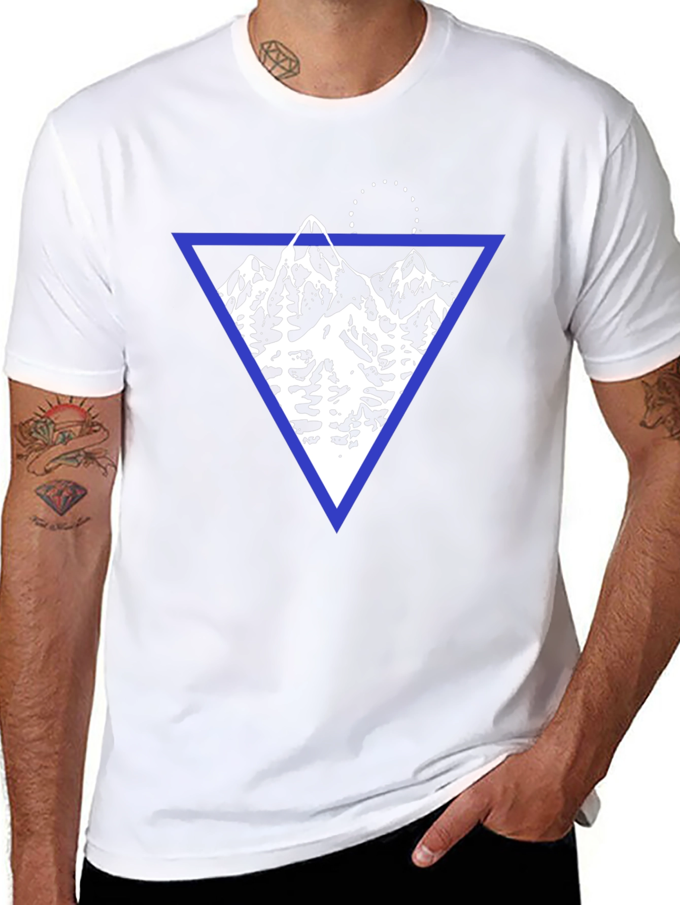 Geometric Mountain Graphic T-Shirt