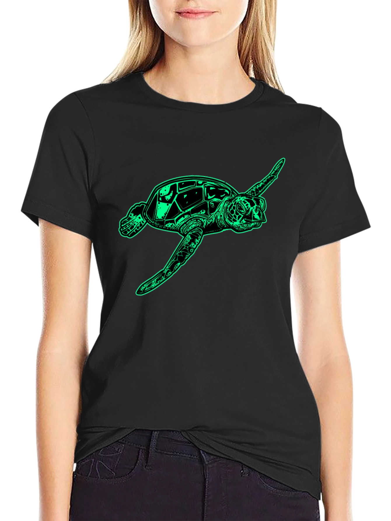 Sea Turtle Graphic Tee - Mens Black T-Shirt