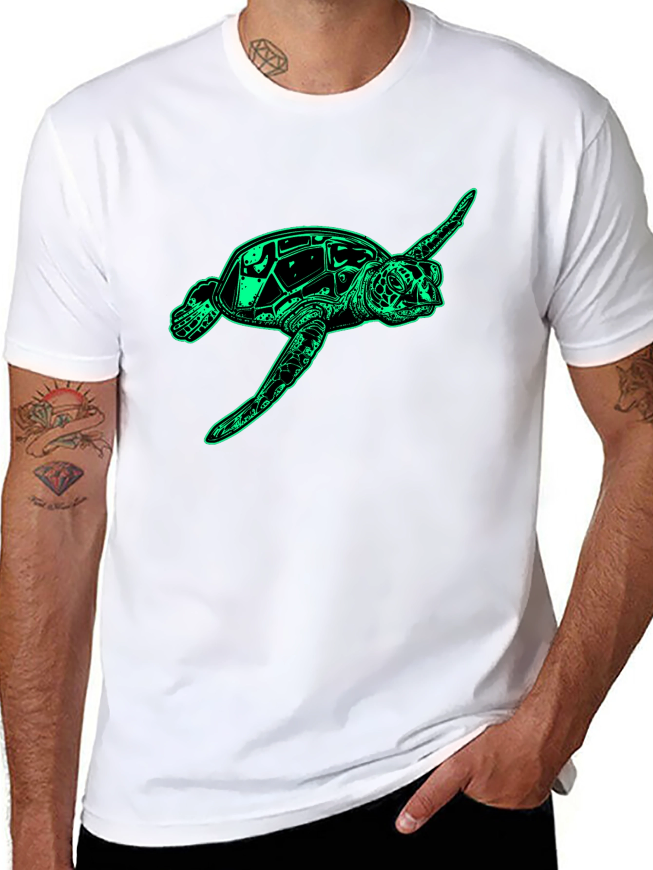 Sea Turtle Graphic Tee - Mens Black T-Shirt