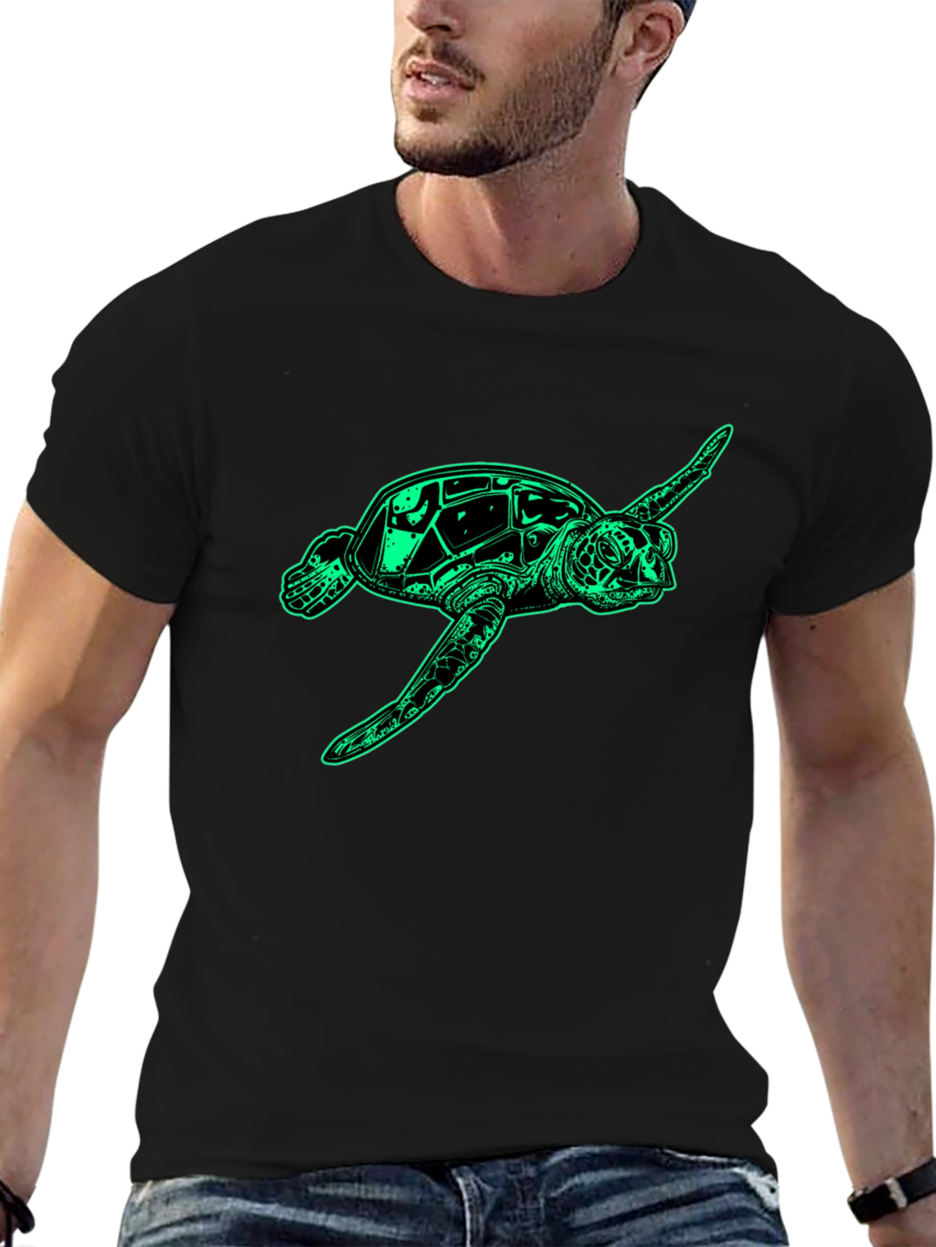 Sea Turtle Graphic Tee - Mens Black T-Shirt