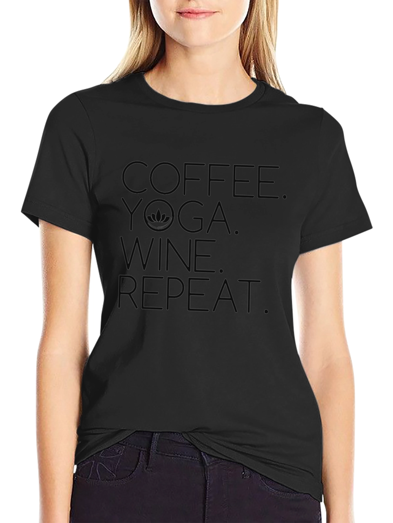 Coffee Yoga Wine Repeat Graphic Tee