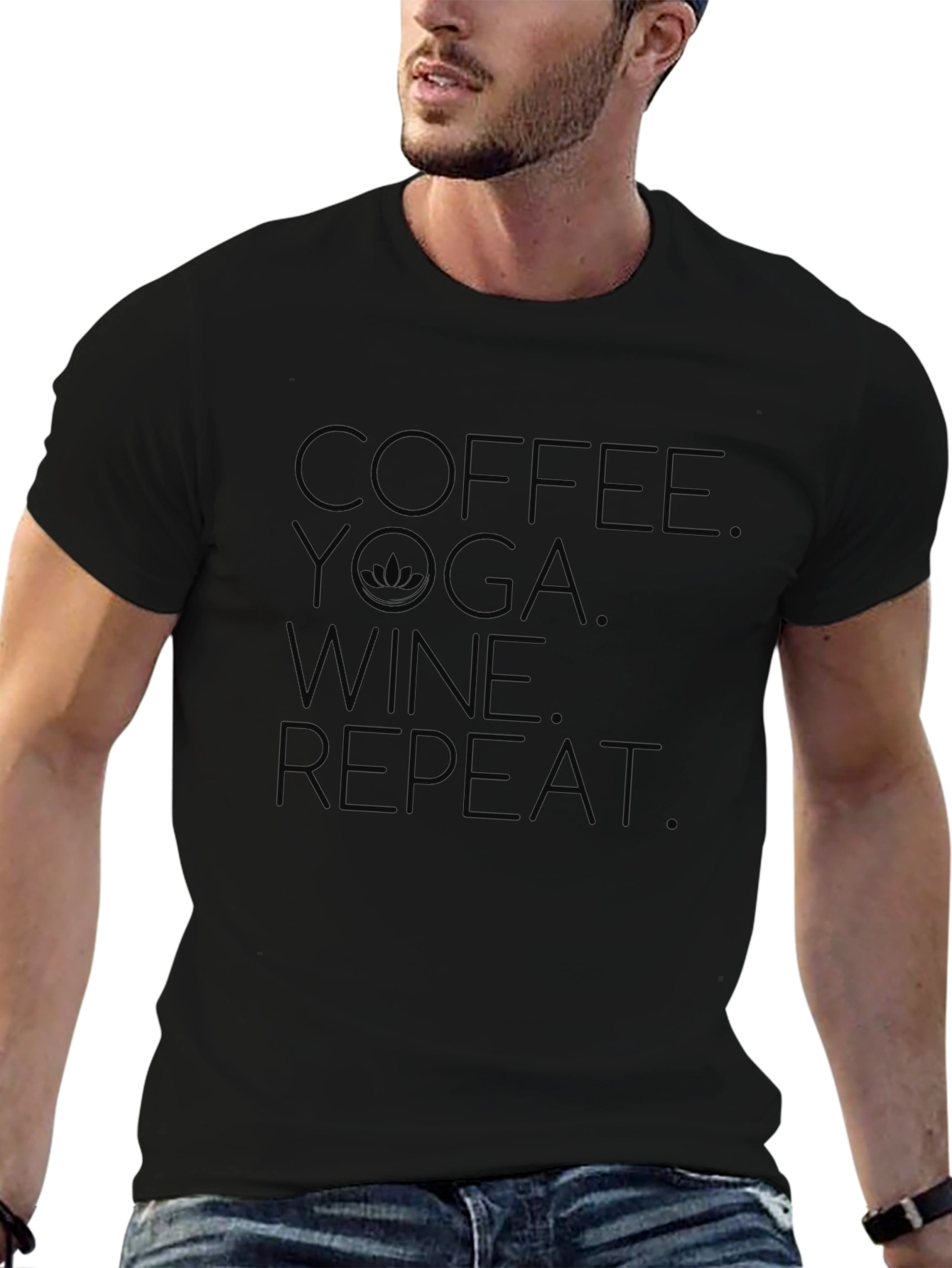 Coffee Yoga Wine Repeat Graphic Tee